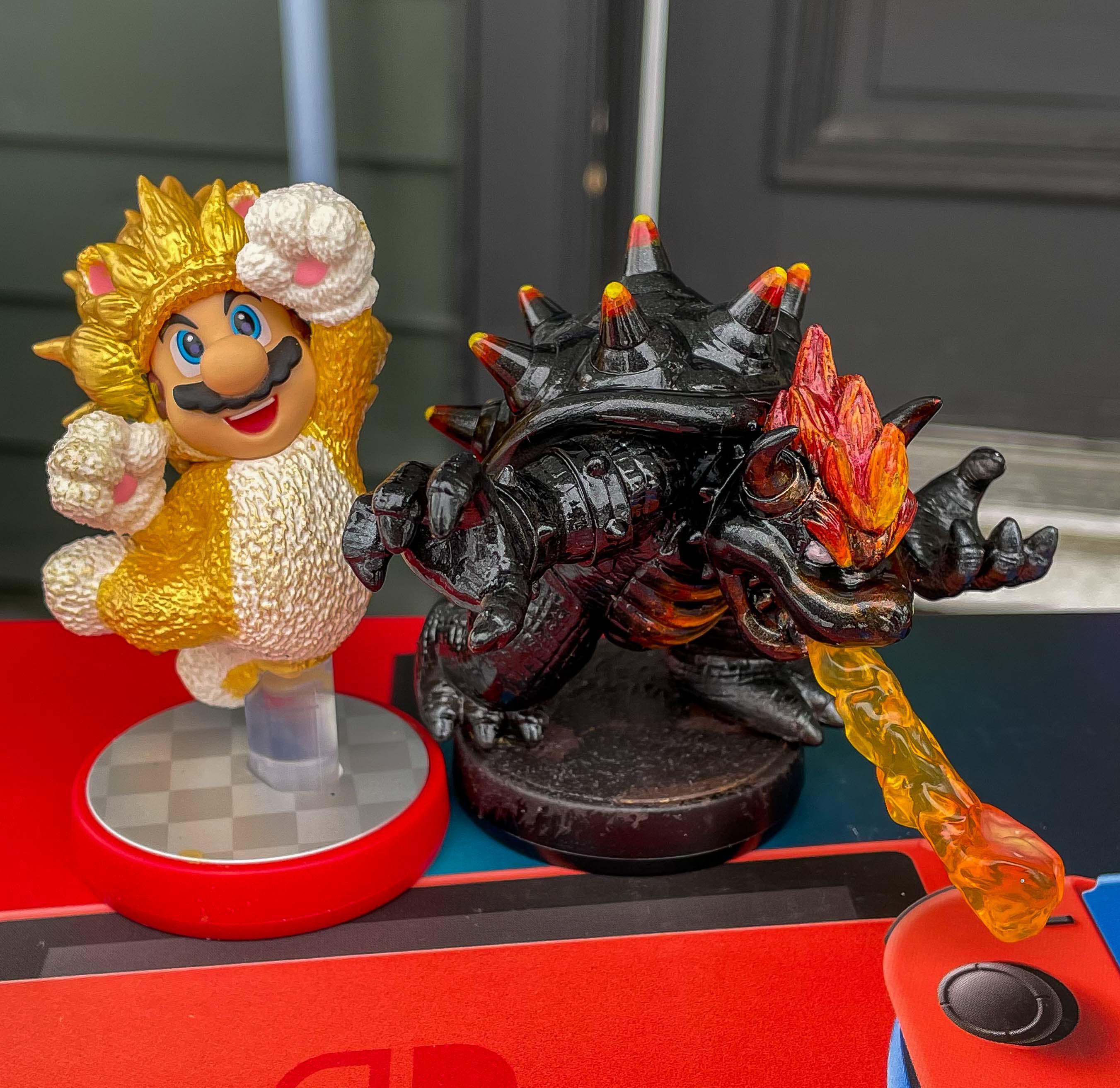 Giga cat Mario and Fury bowser custom amiibo NintendoSwitch