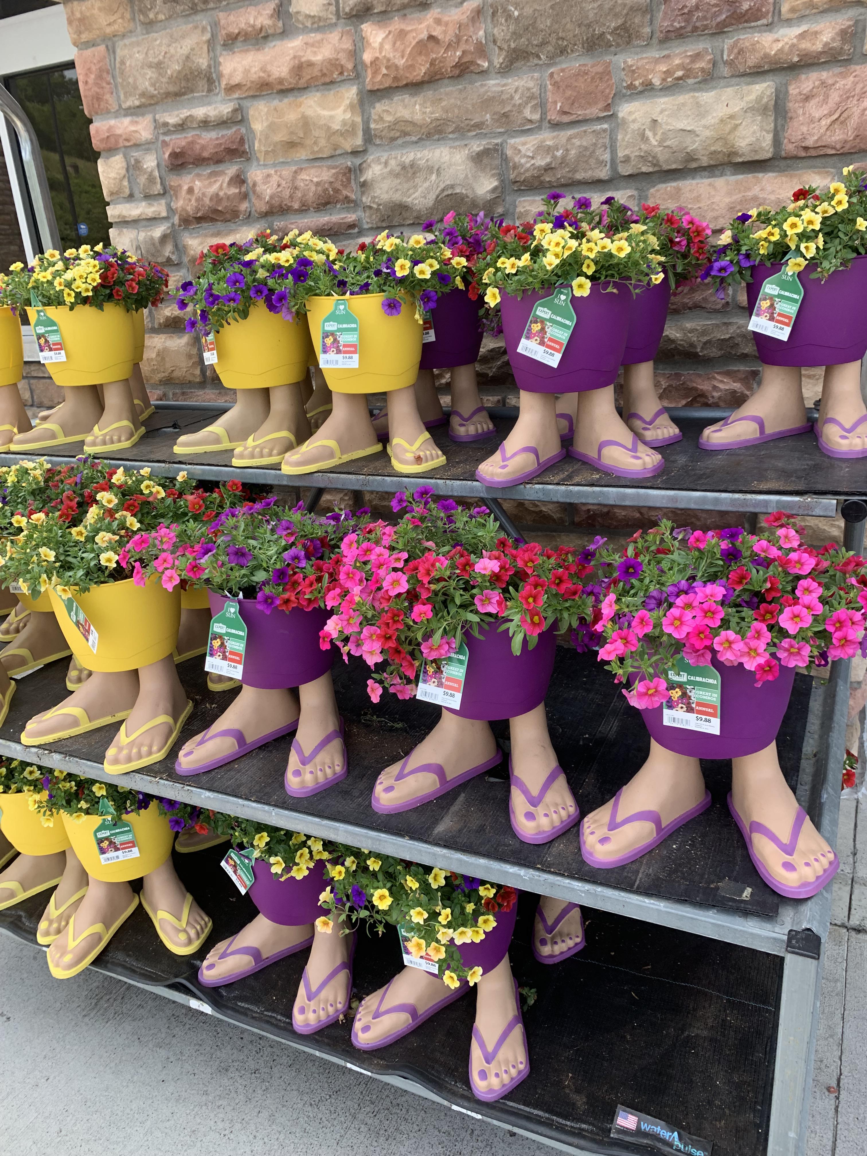 These flip flop flower pots at walmart... ATBGE