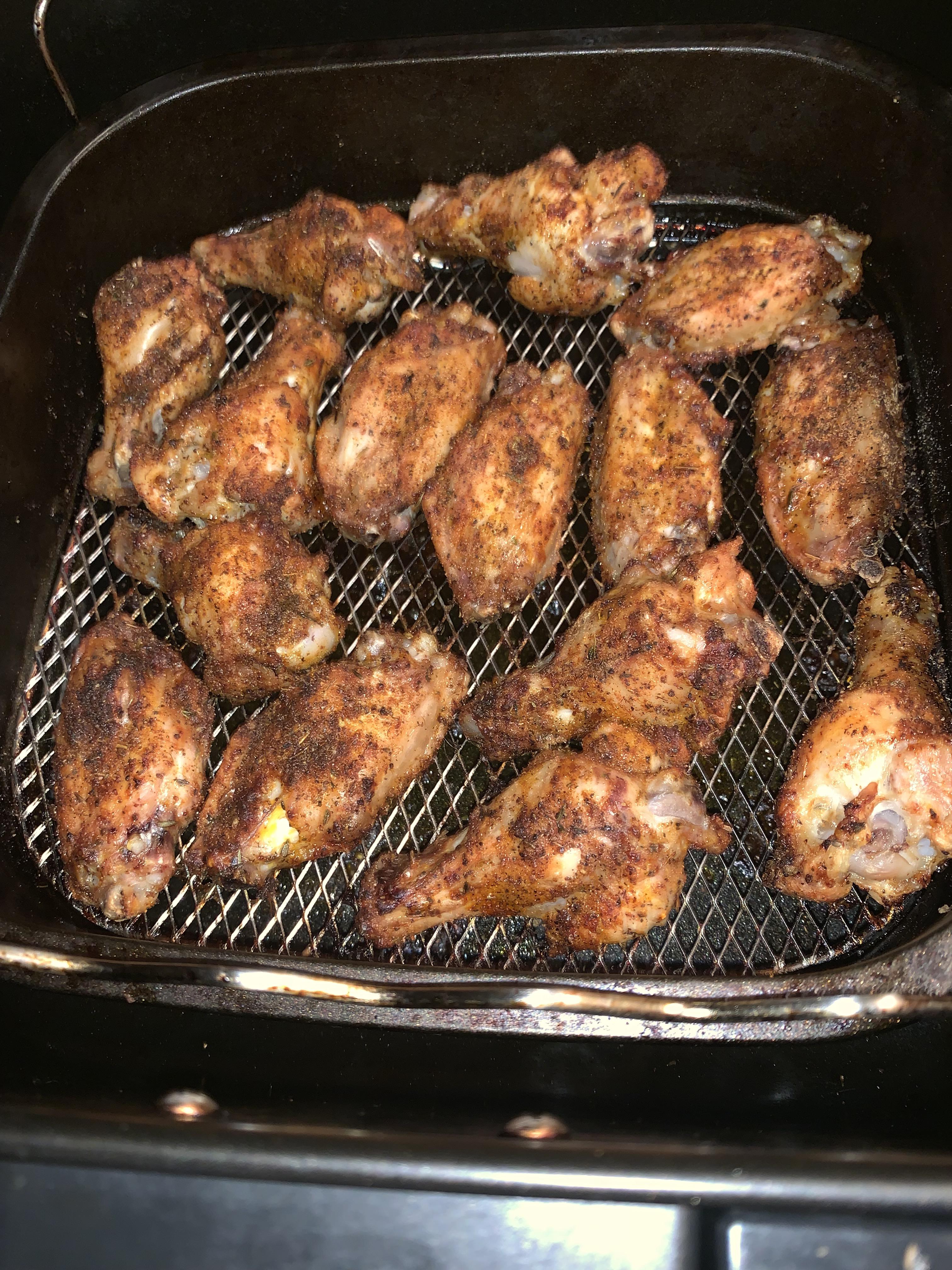 These are the blackened air fryer wings from earlier today. Done!! Eat