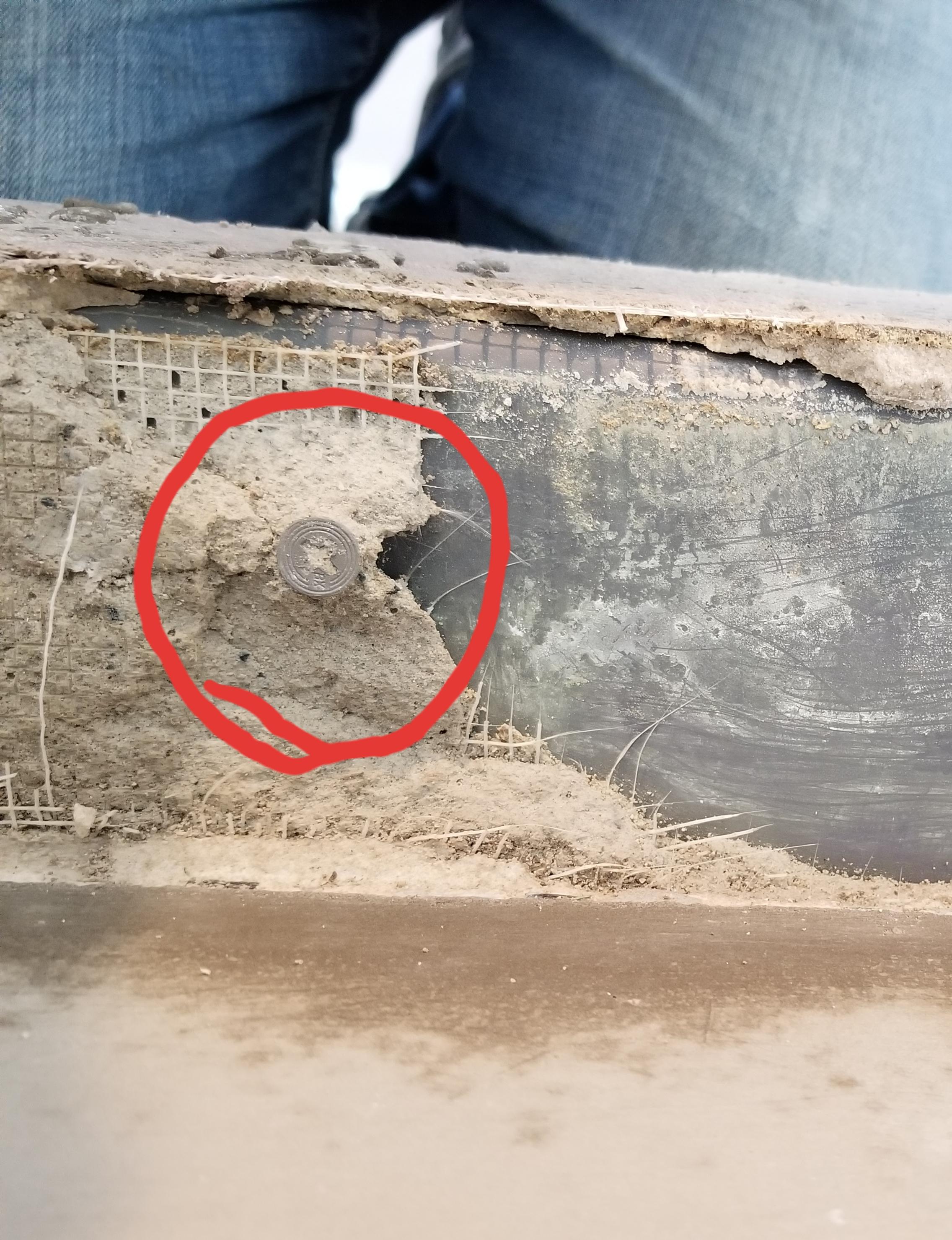 Wet side of a shower curb. I've never used backer board on inside of a