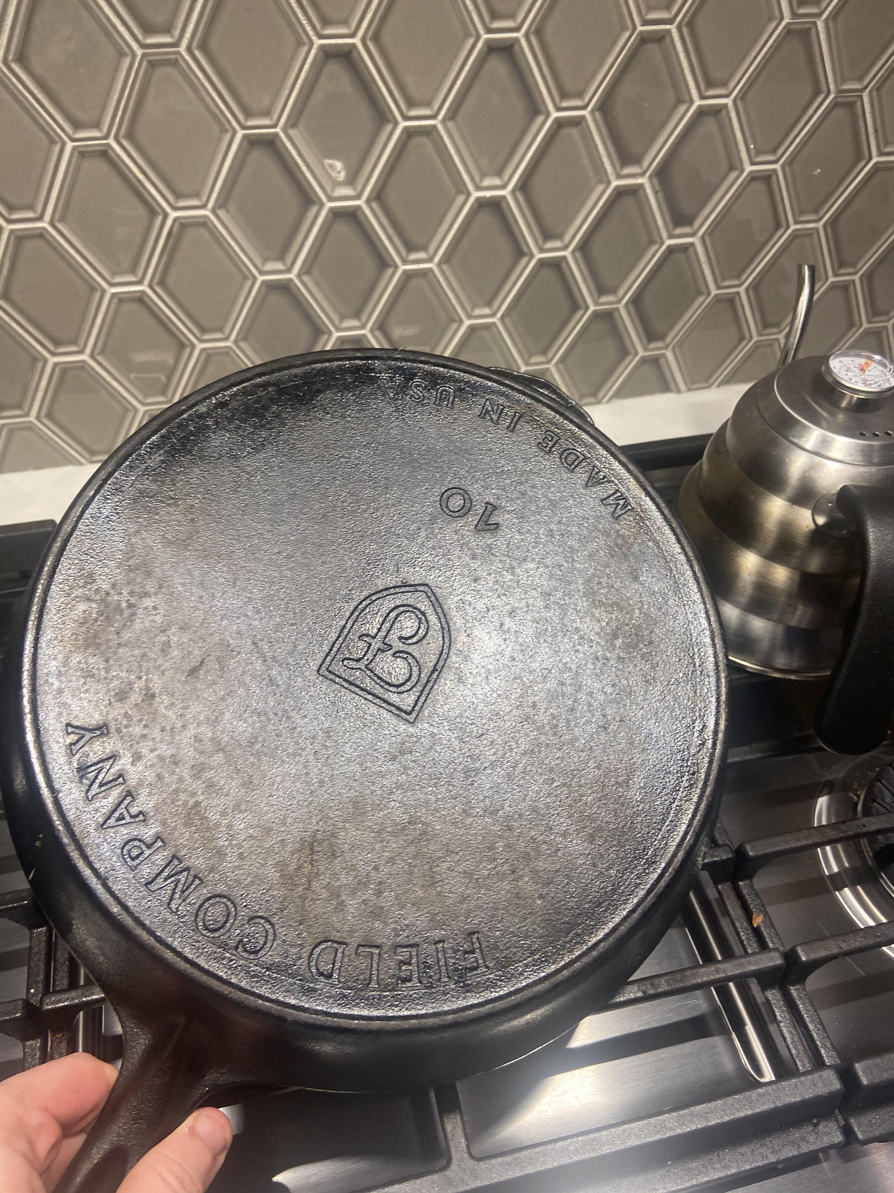 Field cast iron pans, lighter than most other cast irons and