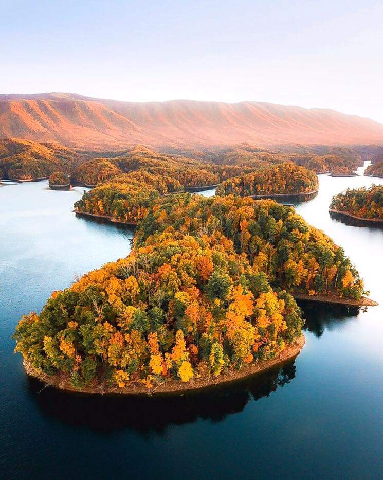 South Holston Lake in Tennessee during the fall. r/pics