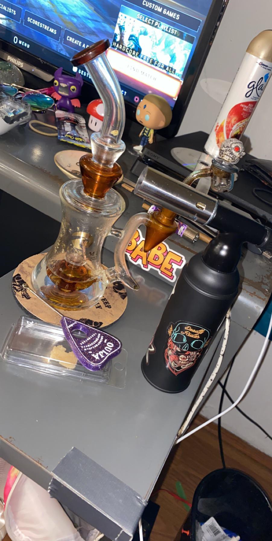 My temporary little dab set up 😎 rate? r/trees