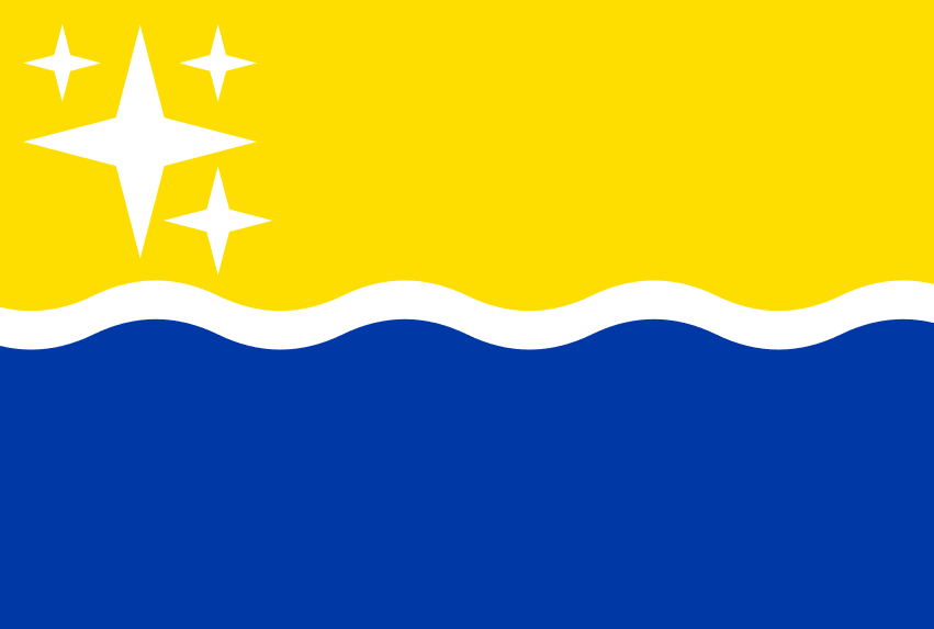 A flag I made for my fictional island nation, fits in well with the