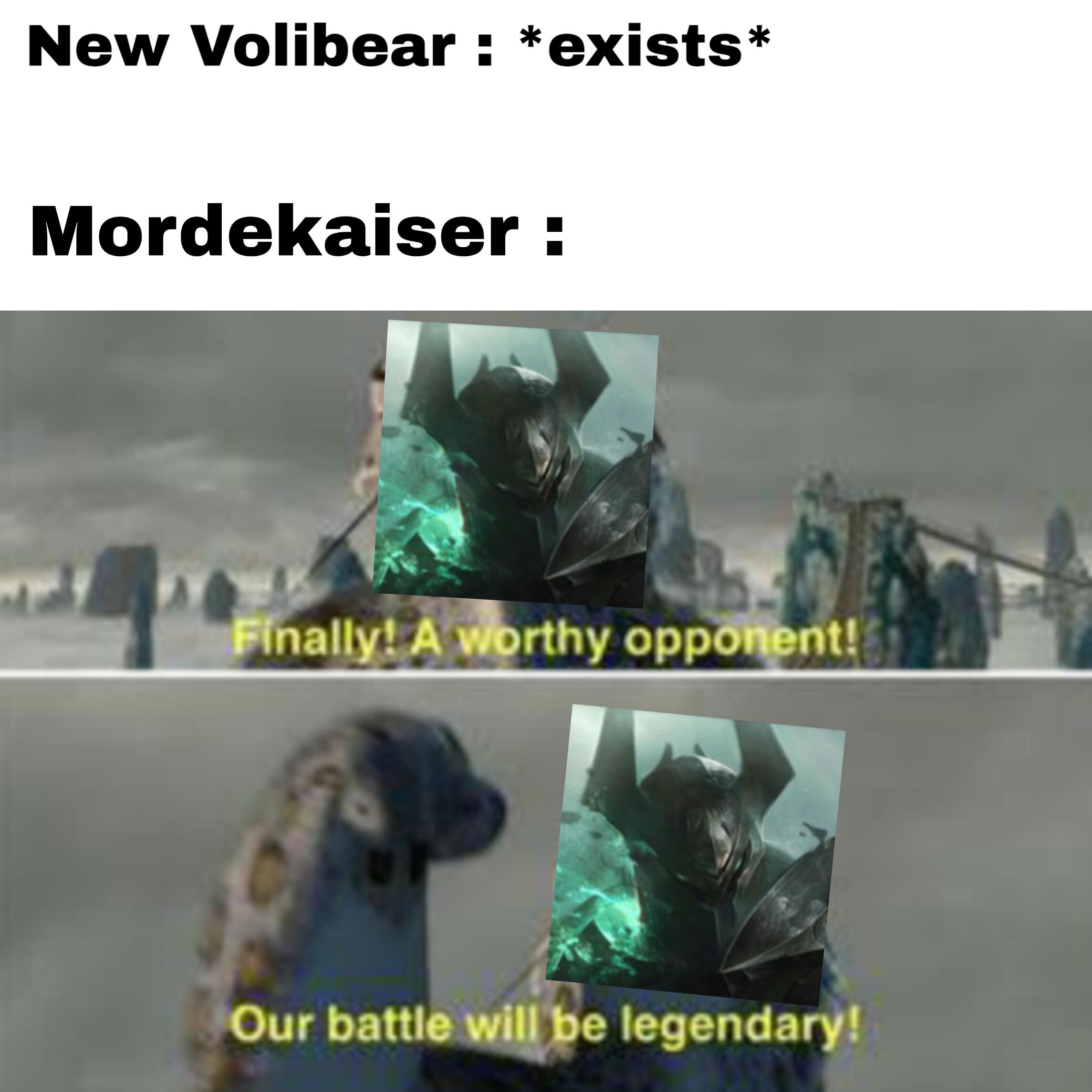 That furry might be a decent enemy but can't beat us. MordekaiserMains