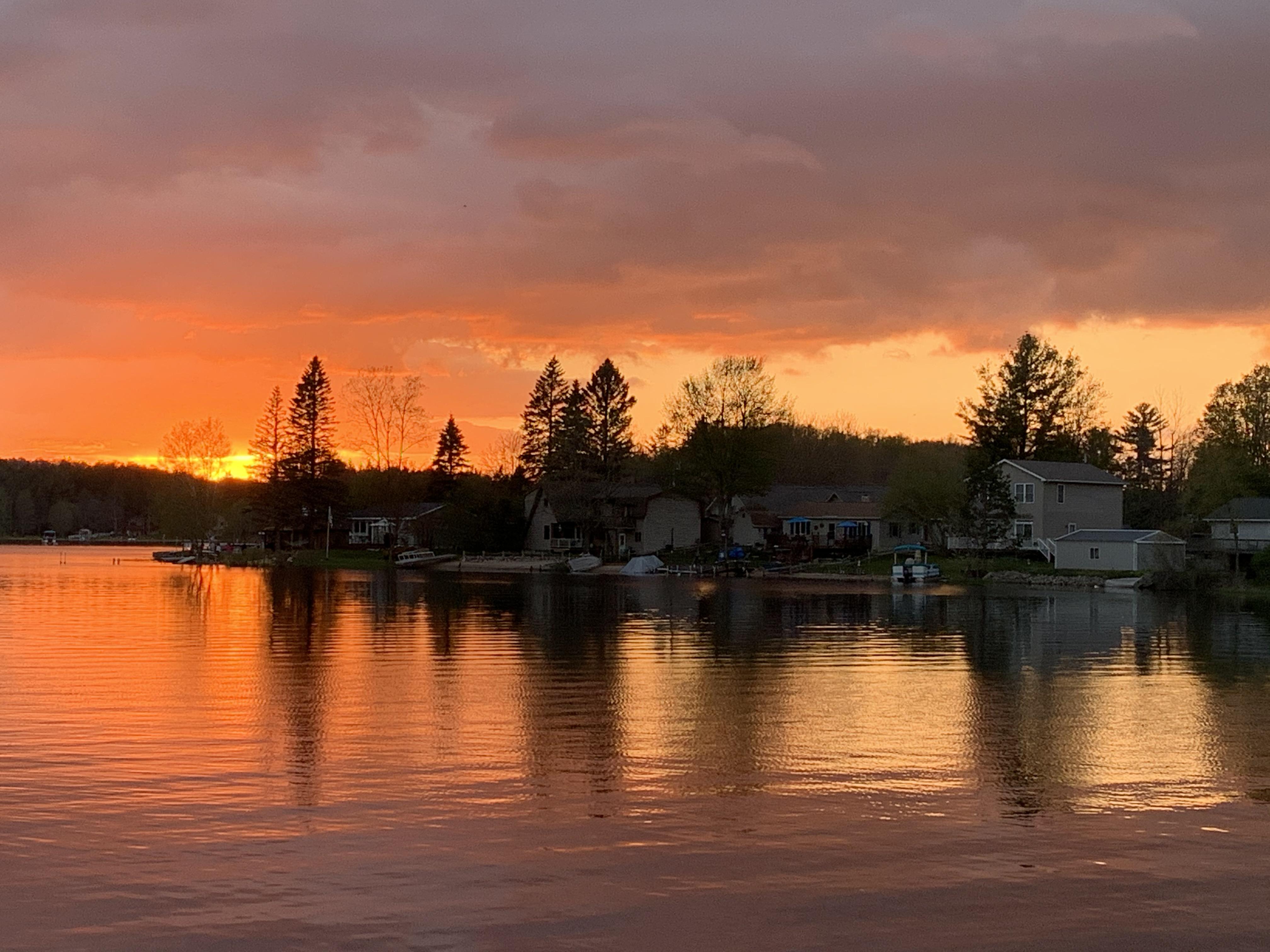 Taken on Stone Ledge lake on Cadillac, Michigan r/sunset