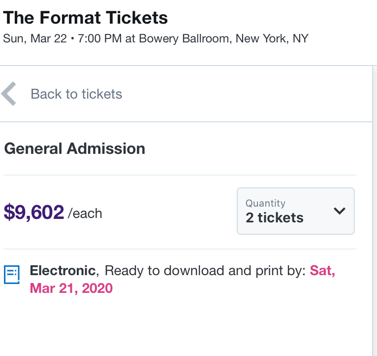 Finally a Stubhub Ticket priced for what it's worth. r/TheFormat