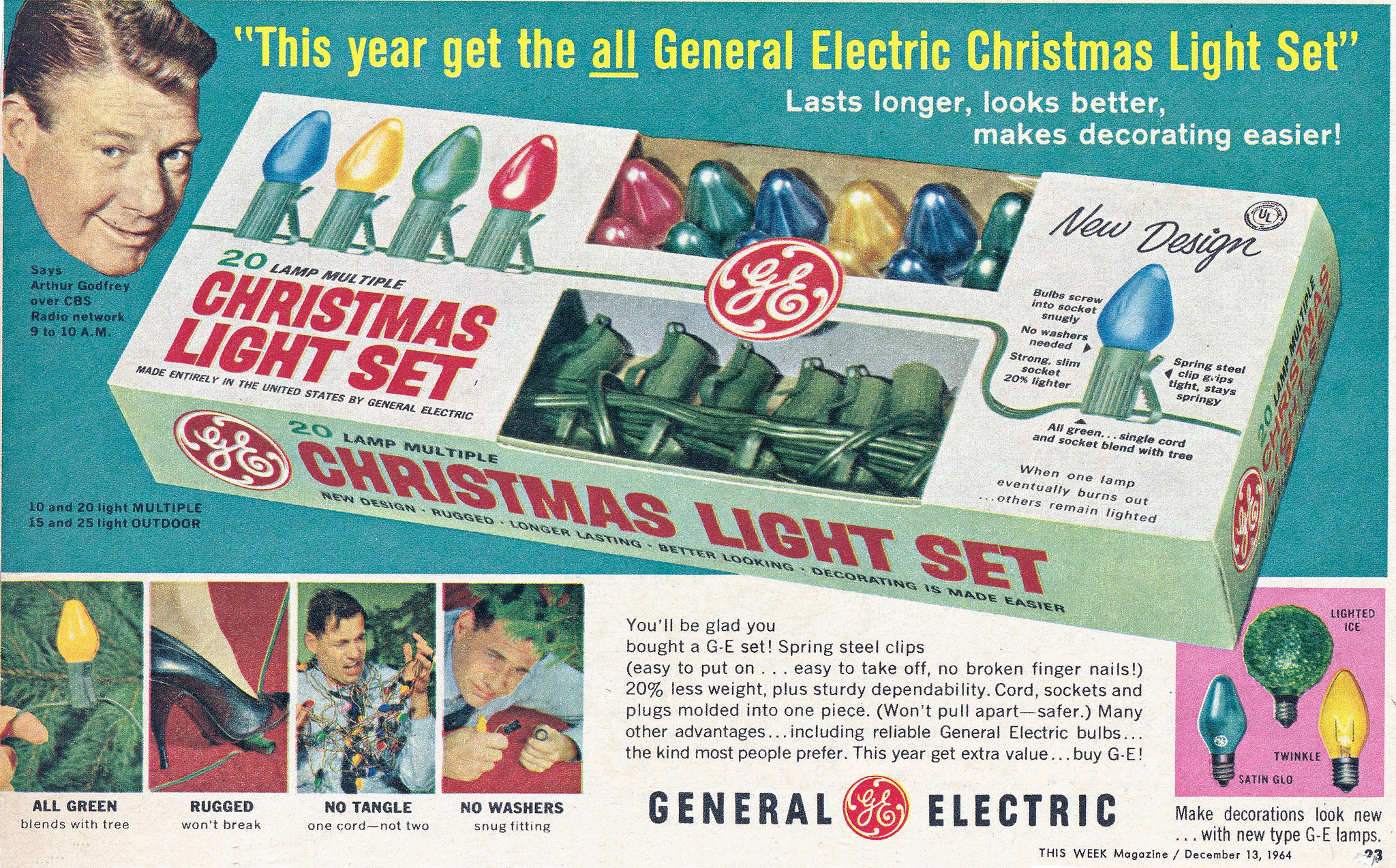 General Electric Christmas Light Set (1964) r/vintageads