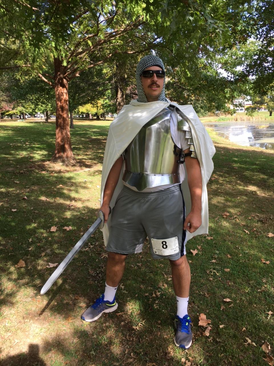 Just ran a Halloween Costume 5k in 40 pounds of steel armor r/pics