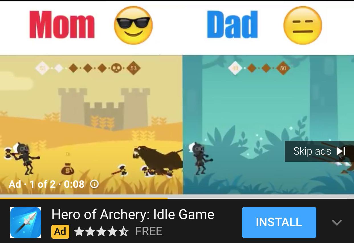 oh look it’s another classic “mom vs dad” ad r/shittymobilegameads