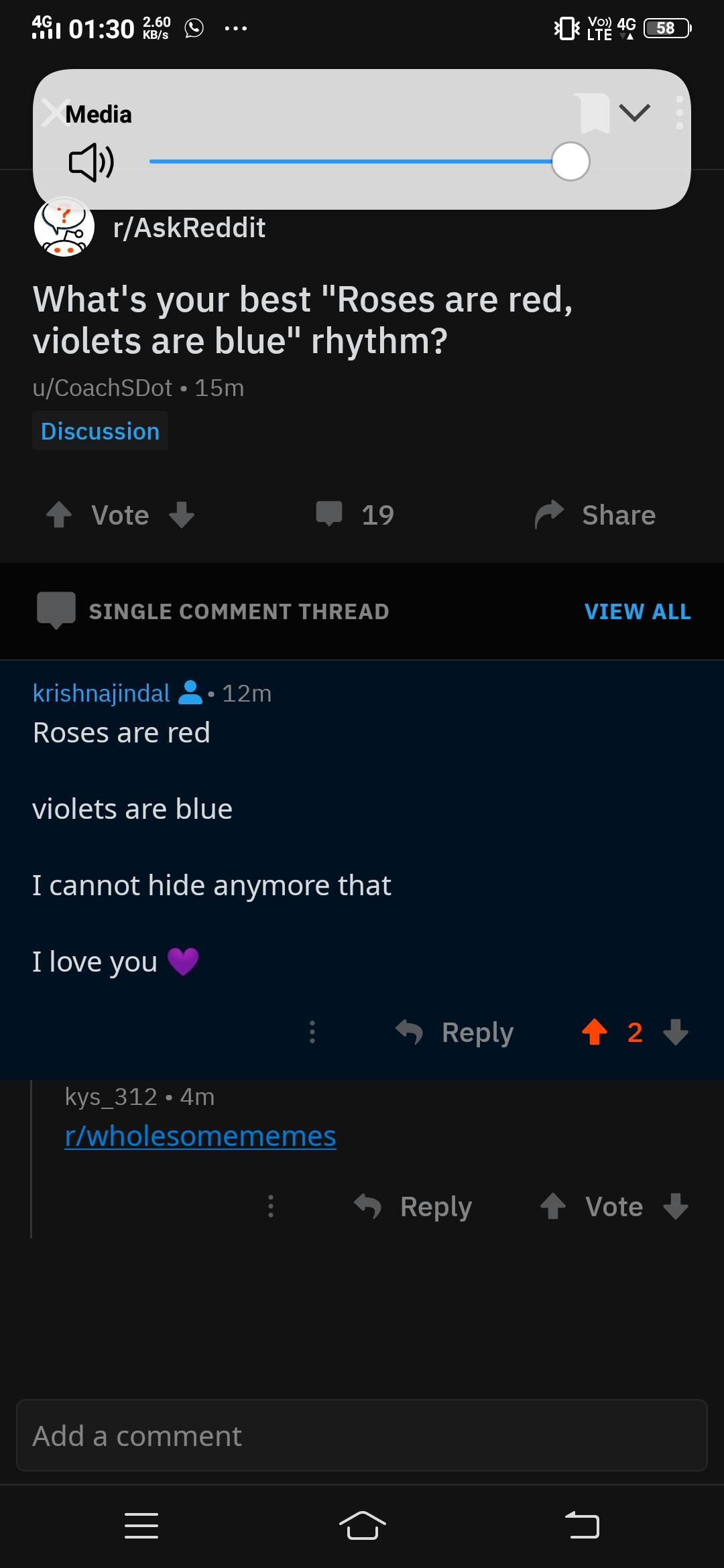 "Your roses are red, violets are blue rhyme??" r/wholesomememes
