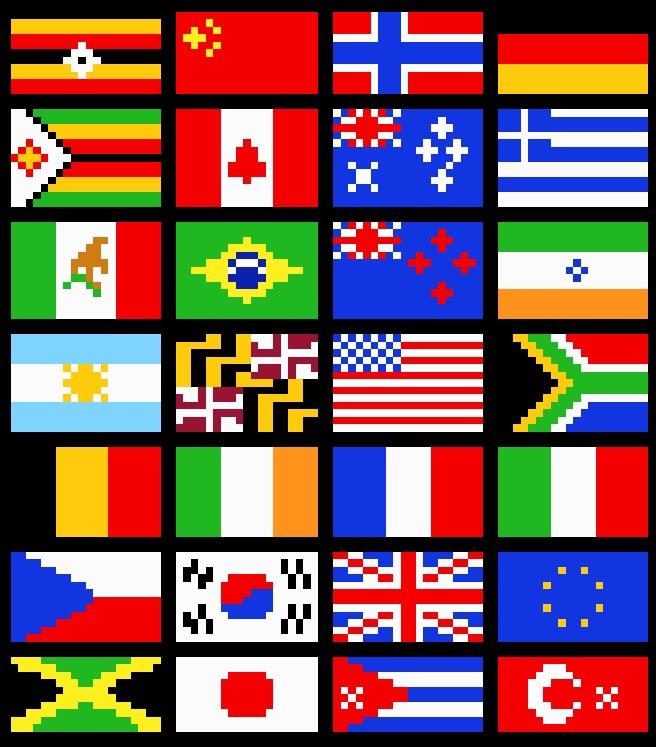 Country Flags Pixel Art
