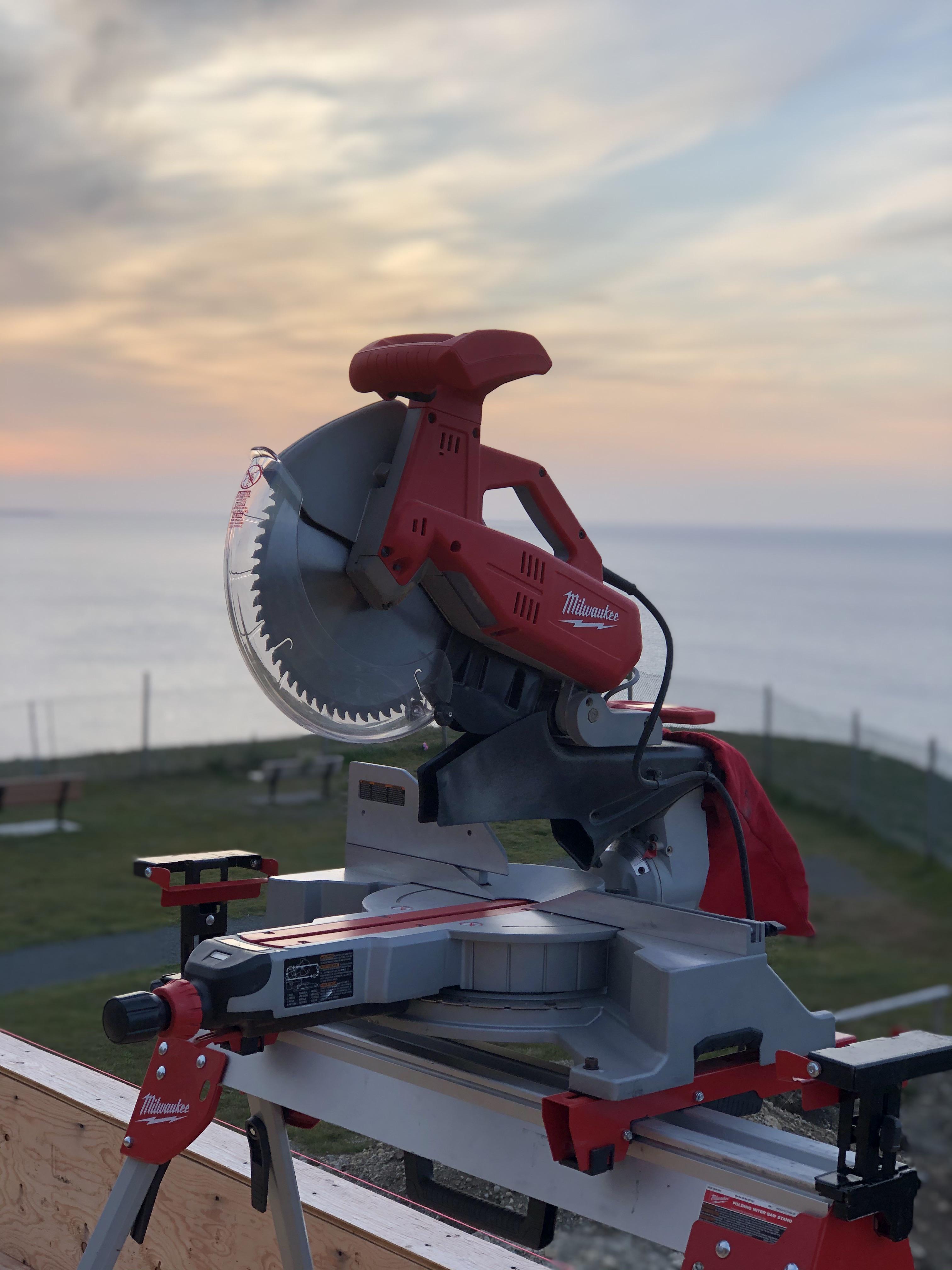 Chop saw. With a pretty crappy view. : r/Carpentry