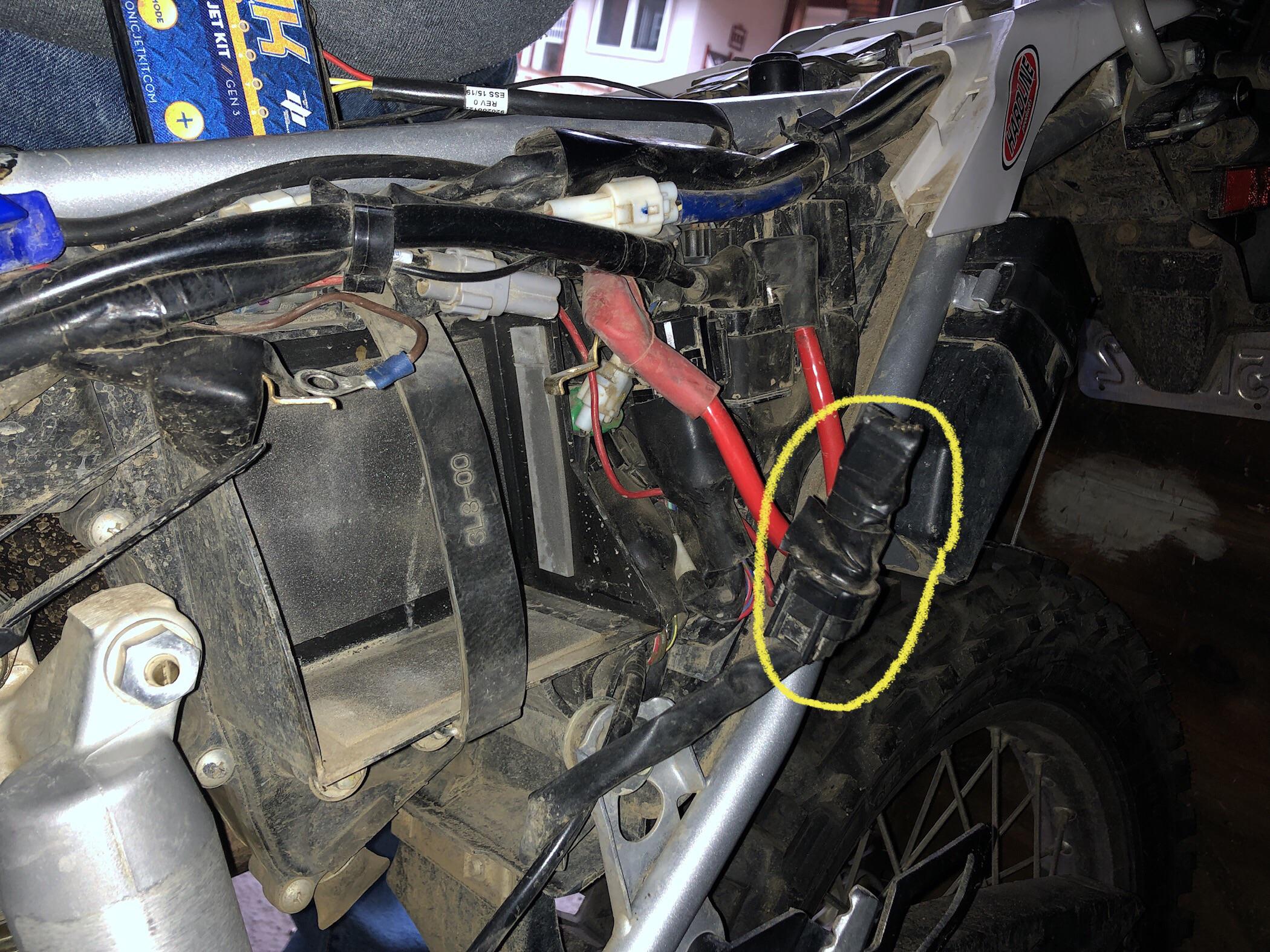 Bought a used wr250r and taking out the battery. What is this