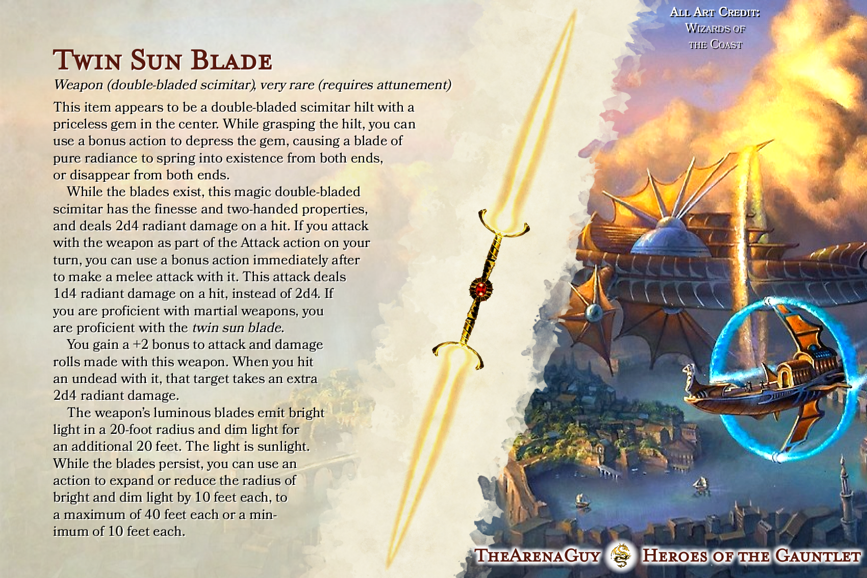 [OC][Homebrew] Twin Sun Blade Celebrate the release of Eberron RftLW