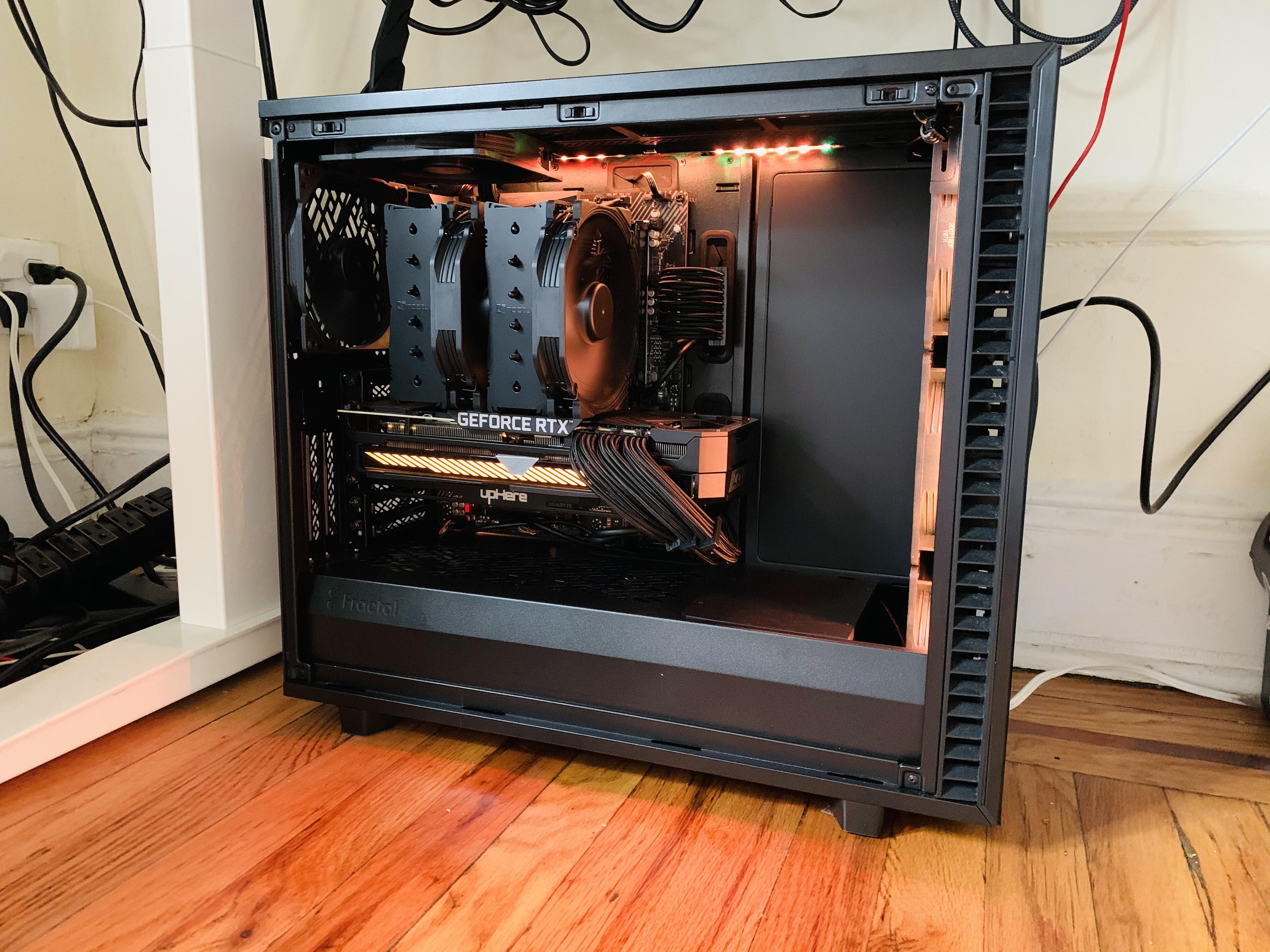 Finally got the cable management looking good on my Strix 3080 OC build