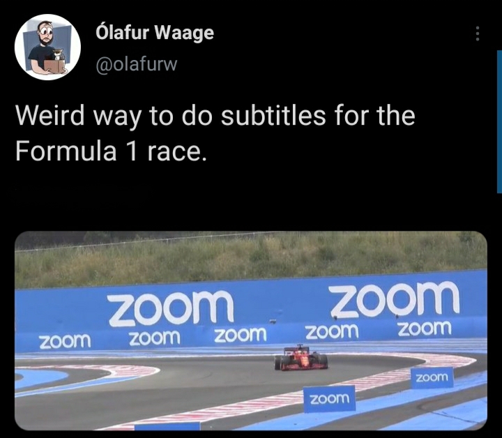 F1 goes zoom zoom r/formuladank