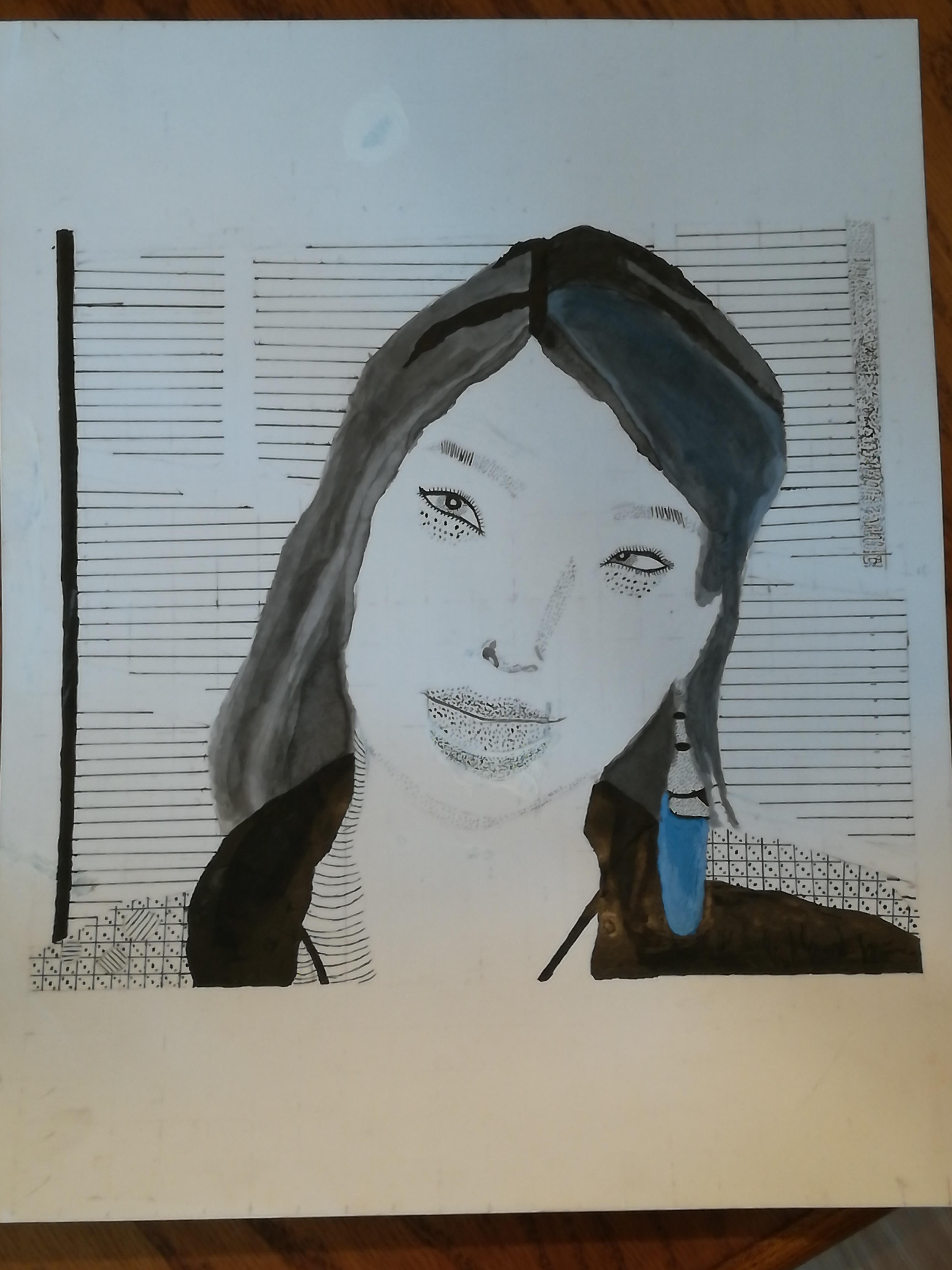 No Spoilers This Was My Final Project For My College Art Class I Was Tasked With Creating A Portrait That Used Symbols Patterns As Well As A Focal Point Lifeisstrange