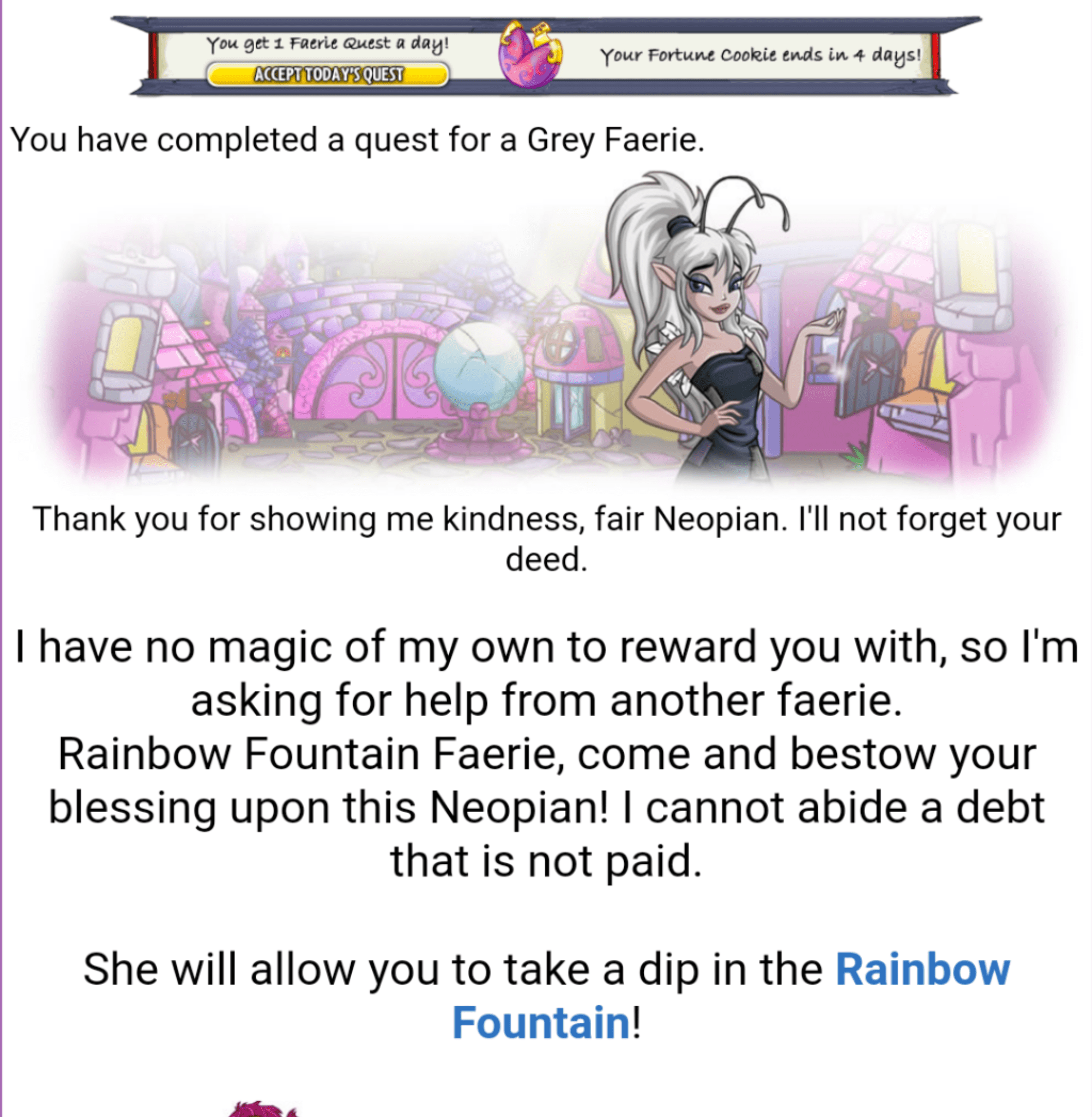 First Faerie Quest Event and its the Rainbow Fountain!?!? r/neopets