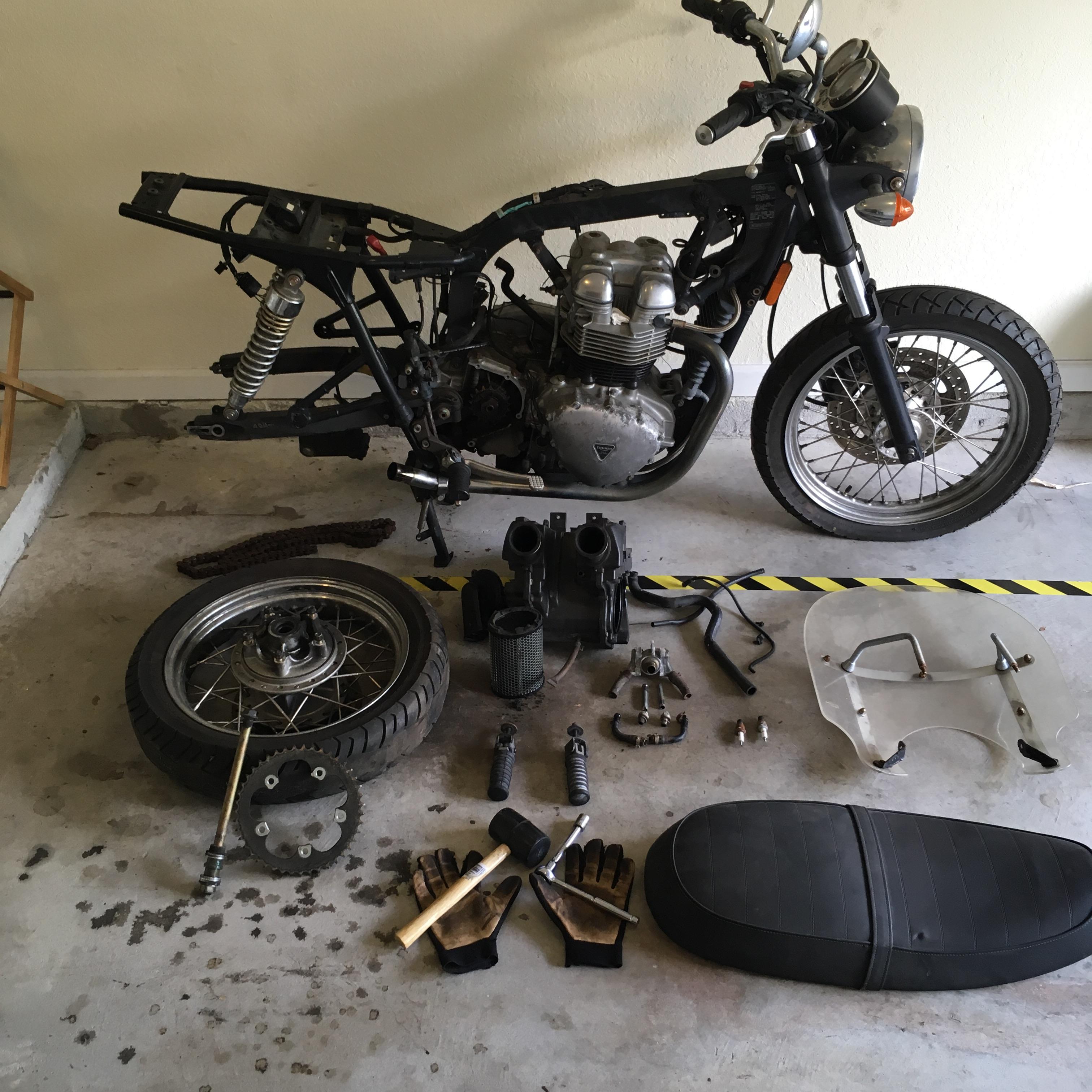 2002 Bonnie rebuild project. See comments for Keihin CVK36 carb rebuild