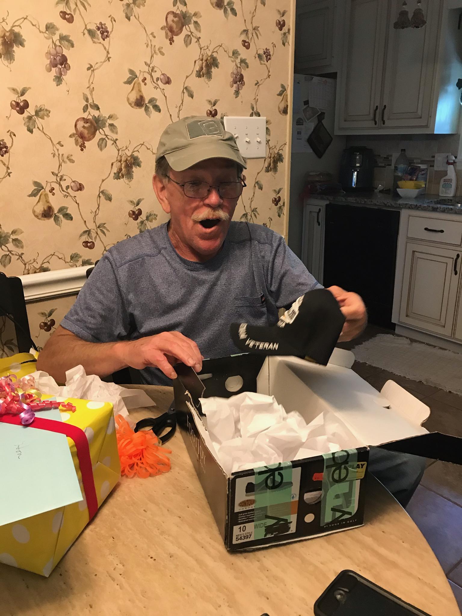 Because of y'all, my dad was able to get his sentimental hat. army