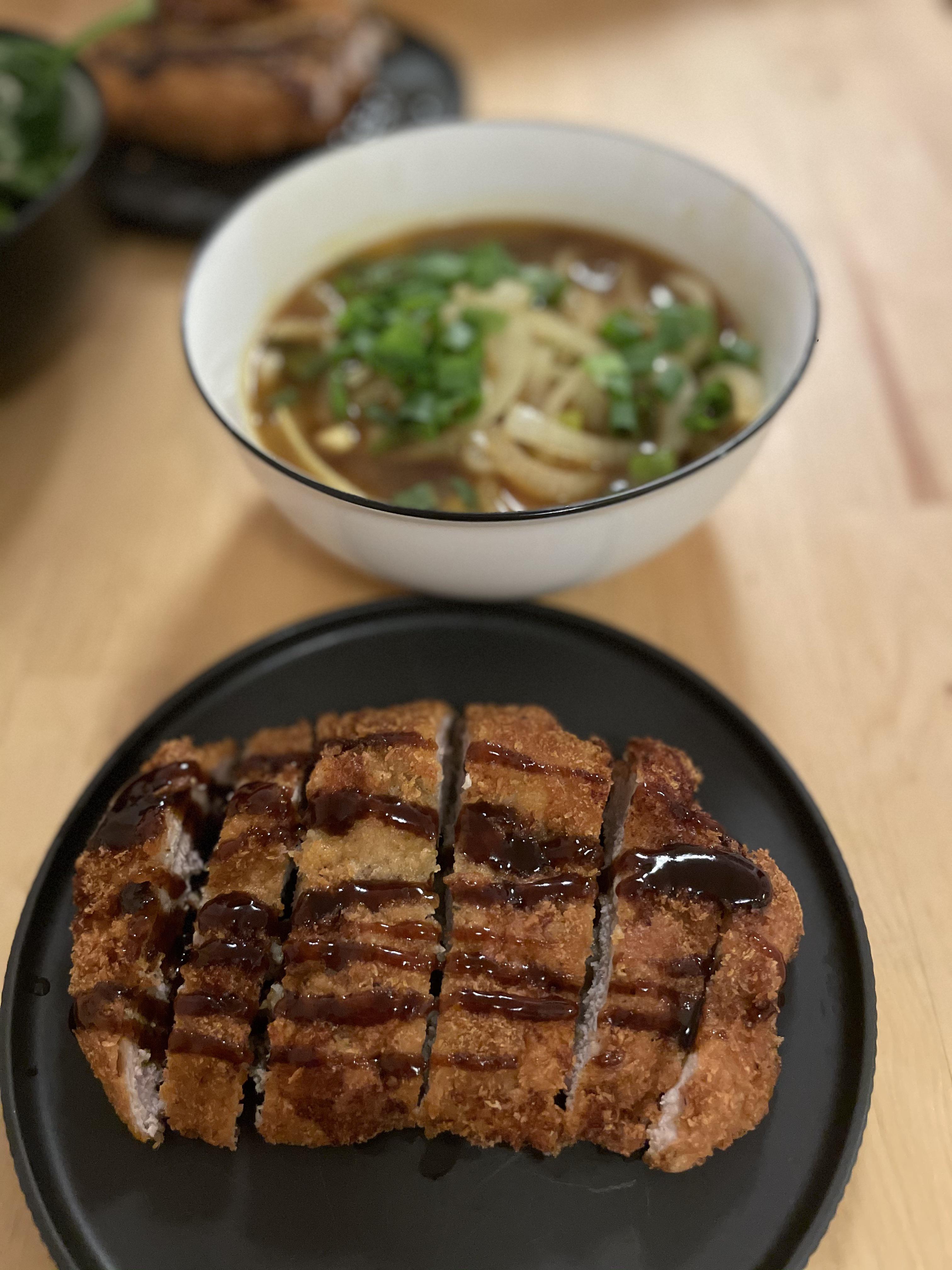 Pork katsu with curry udon r/FoodPorn
