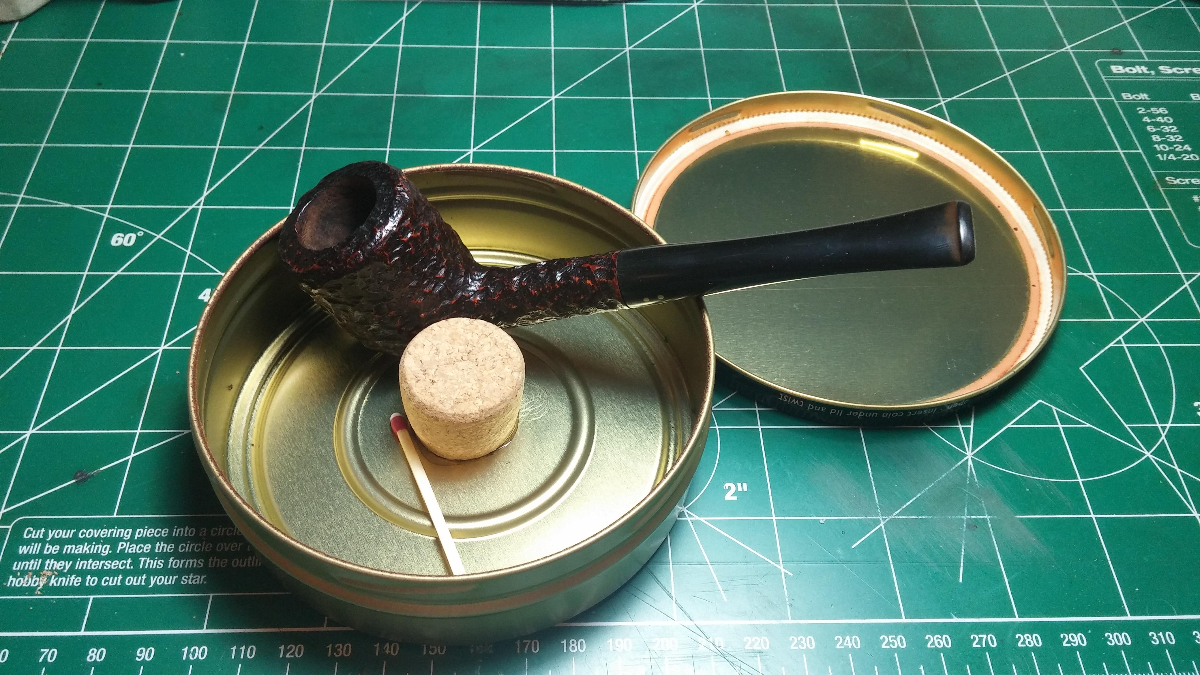 Pipe Tin turned Ashtray with Knocker r/PipeTobacco