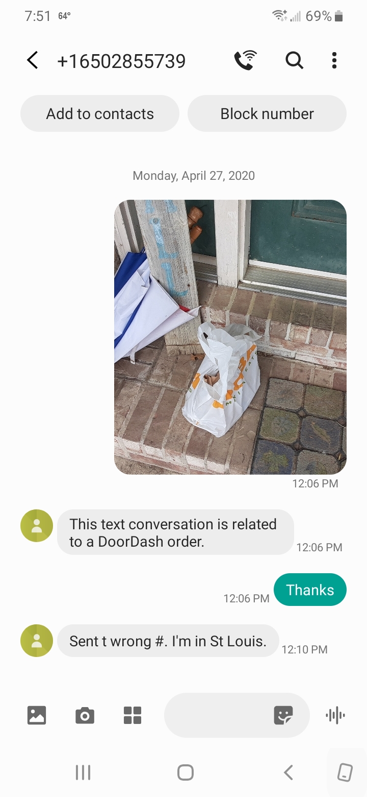 Wrong address doordash_drivers