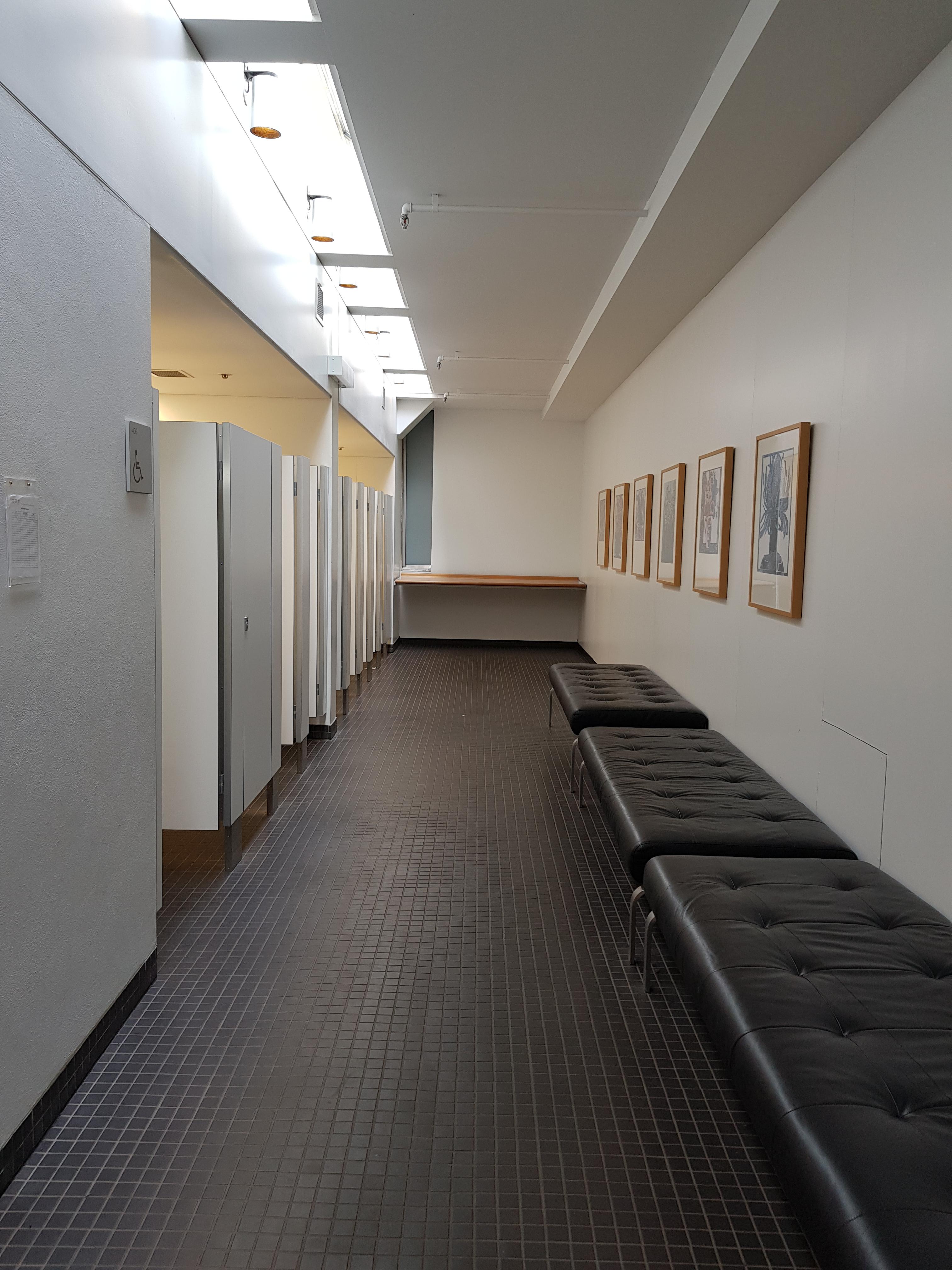 The women's toilets in the Canberra National Art Gallery is another