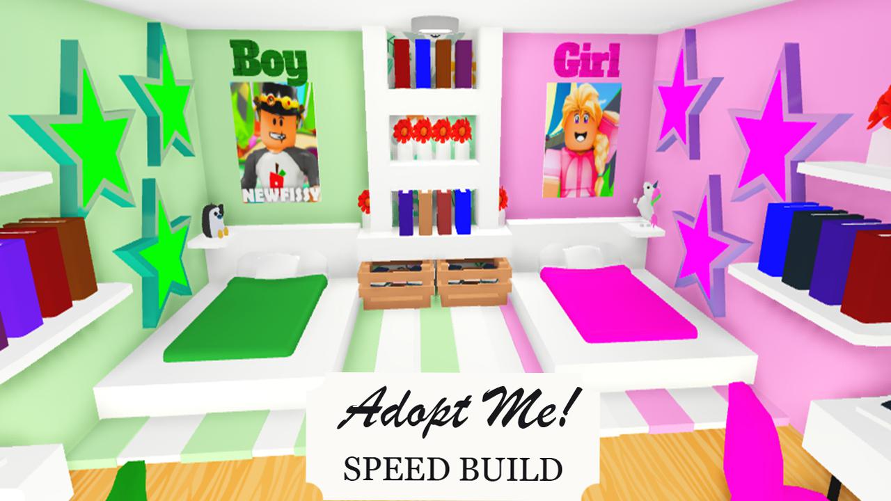 Pink and Mint Bedroom for kids in Adopt Me r/roblox