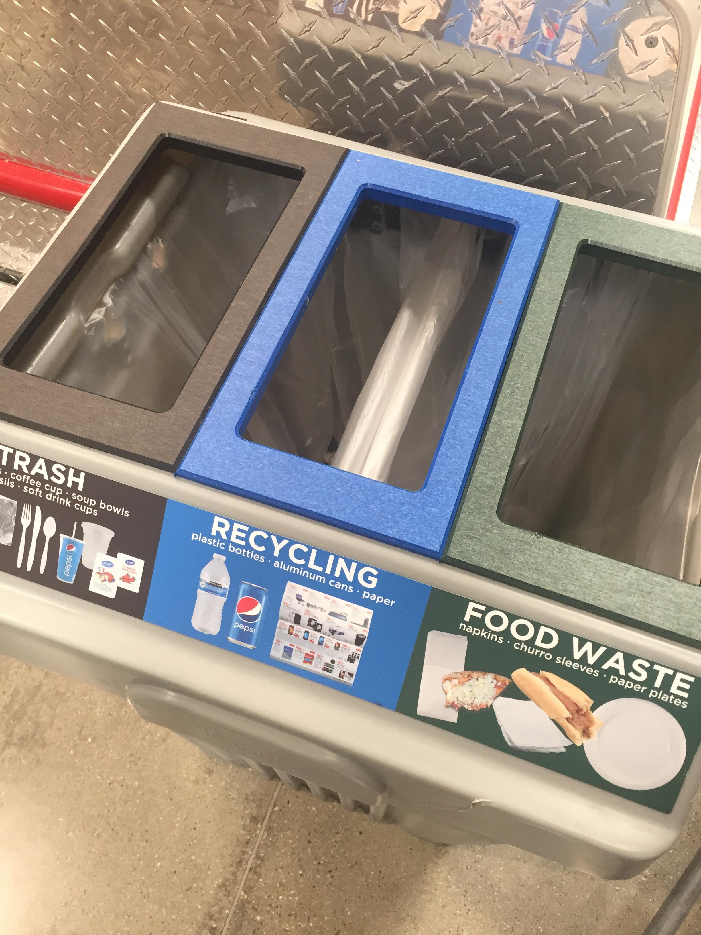 to Costco where everything's sold in bulk and the recycling