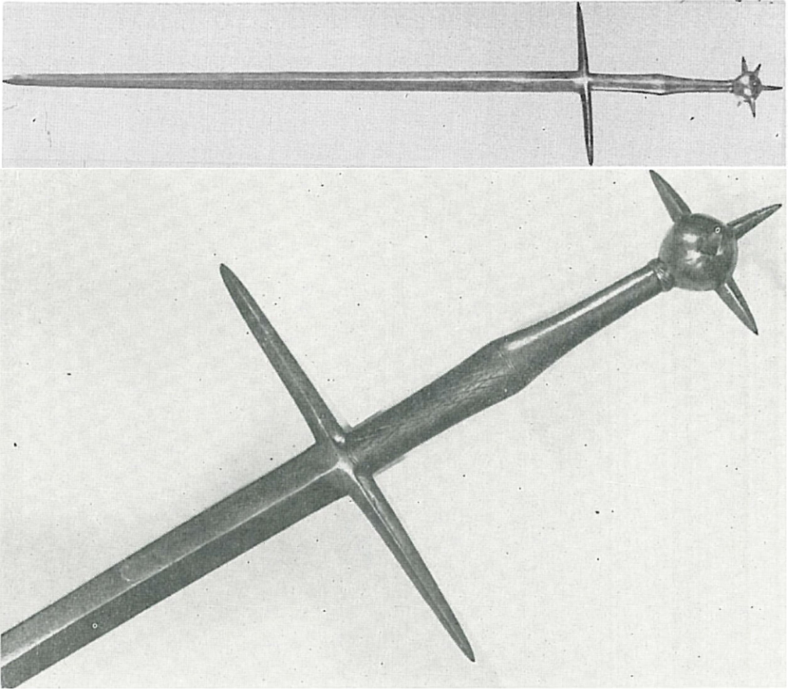 15th C Lithuanian "Estoc" with hilt built into the blade, and spiked