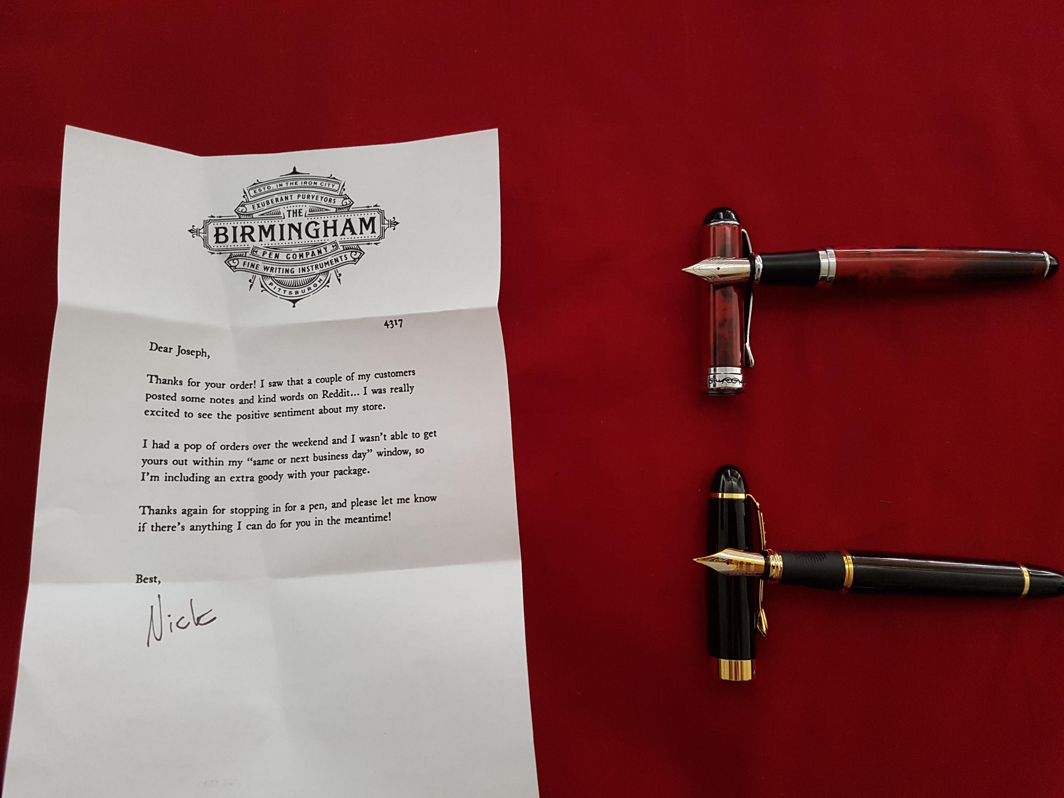 First order from Birmingham Pen Company came in today... With an extra