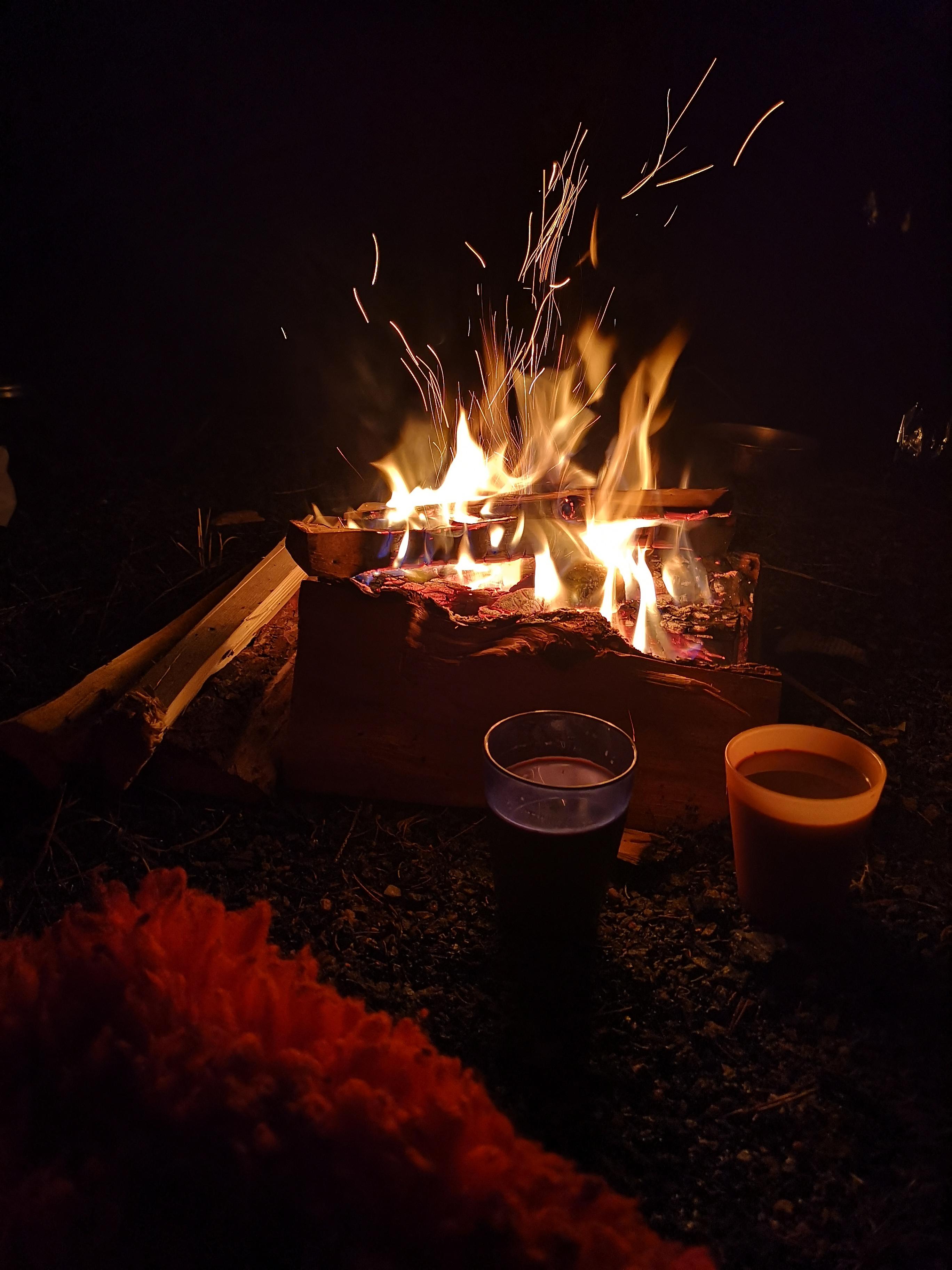 Nothing like a fire and some hot chocolate r/pics
