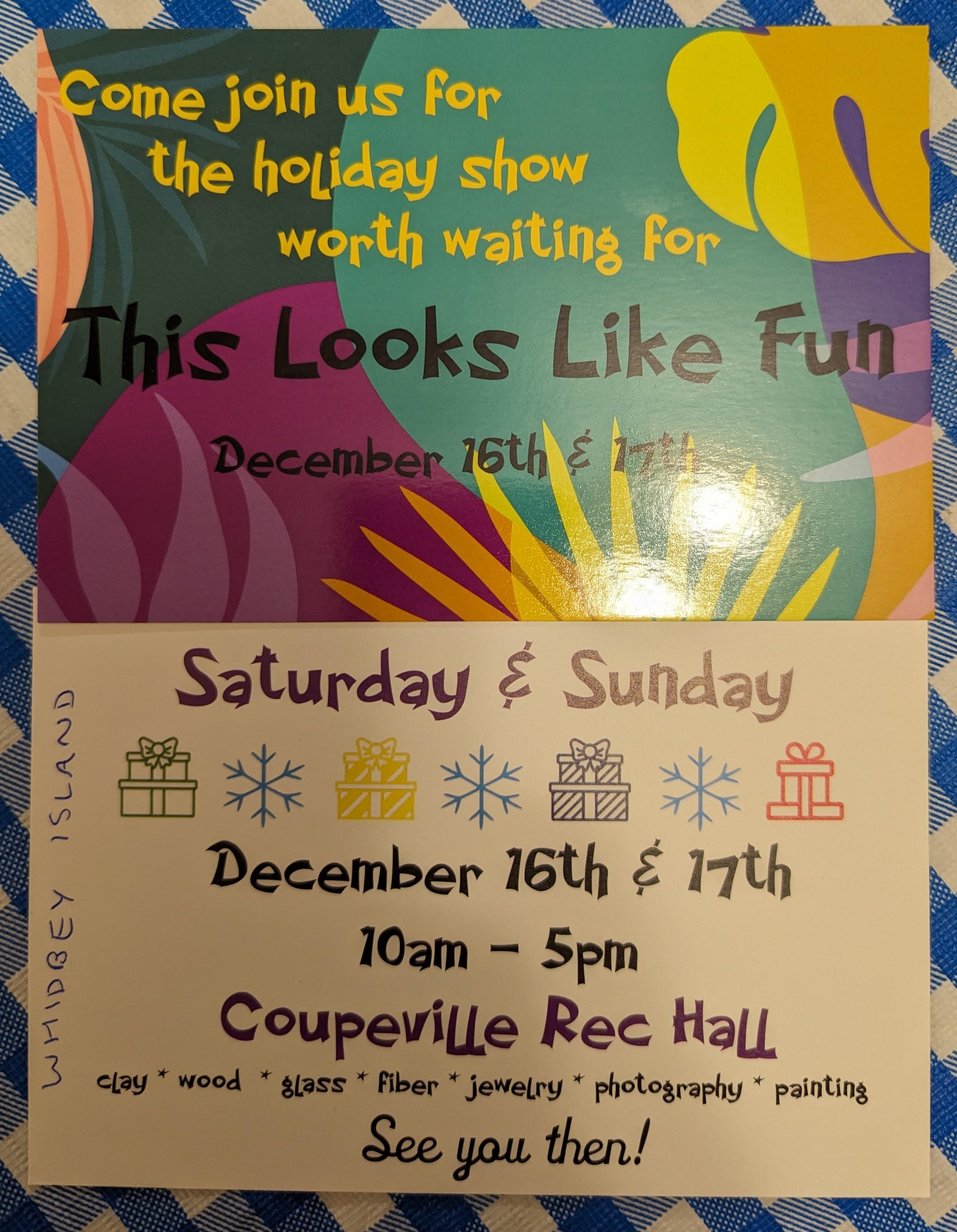 This Looks Like Fun local artisans Coupeville Rec Hall r/Whidbey
