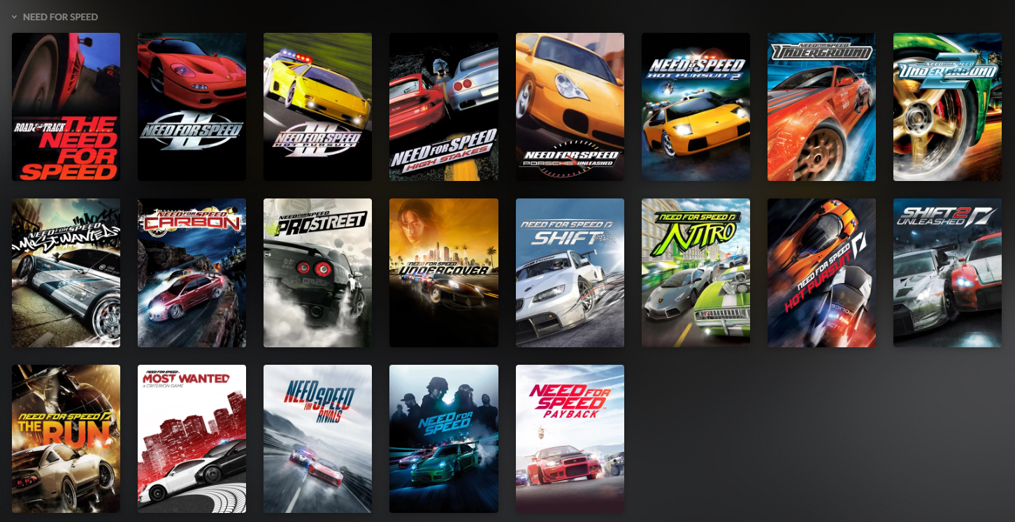 HQ Covers for Need for Speed series. r/gog