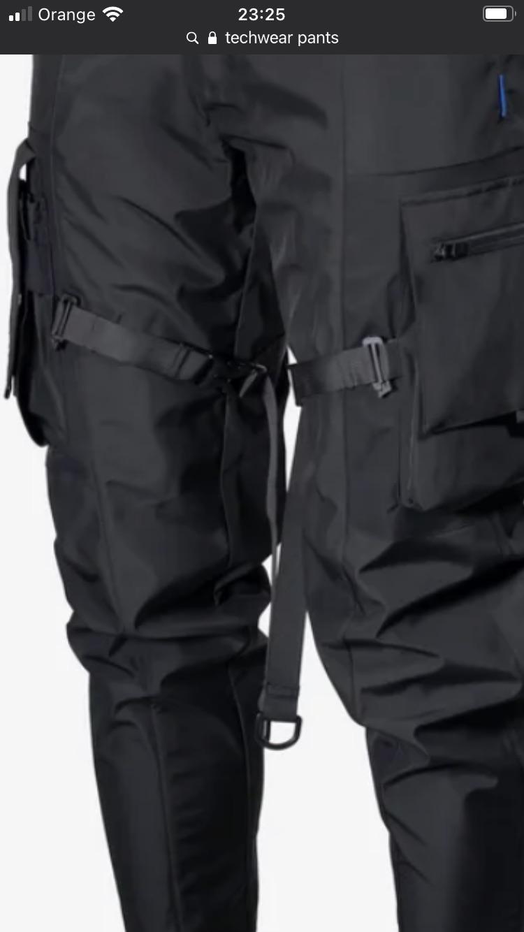 Im looking for Techwear pants with stripes, but good quality and with