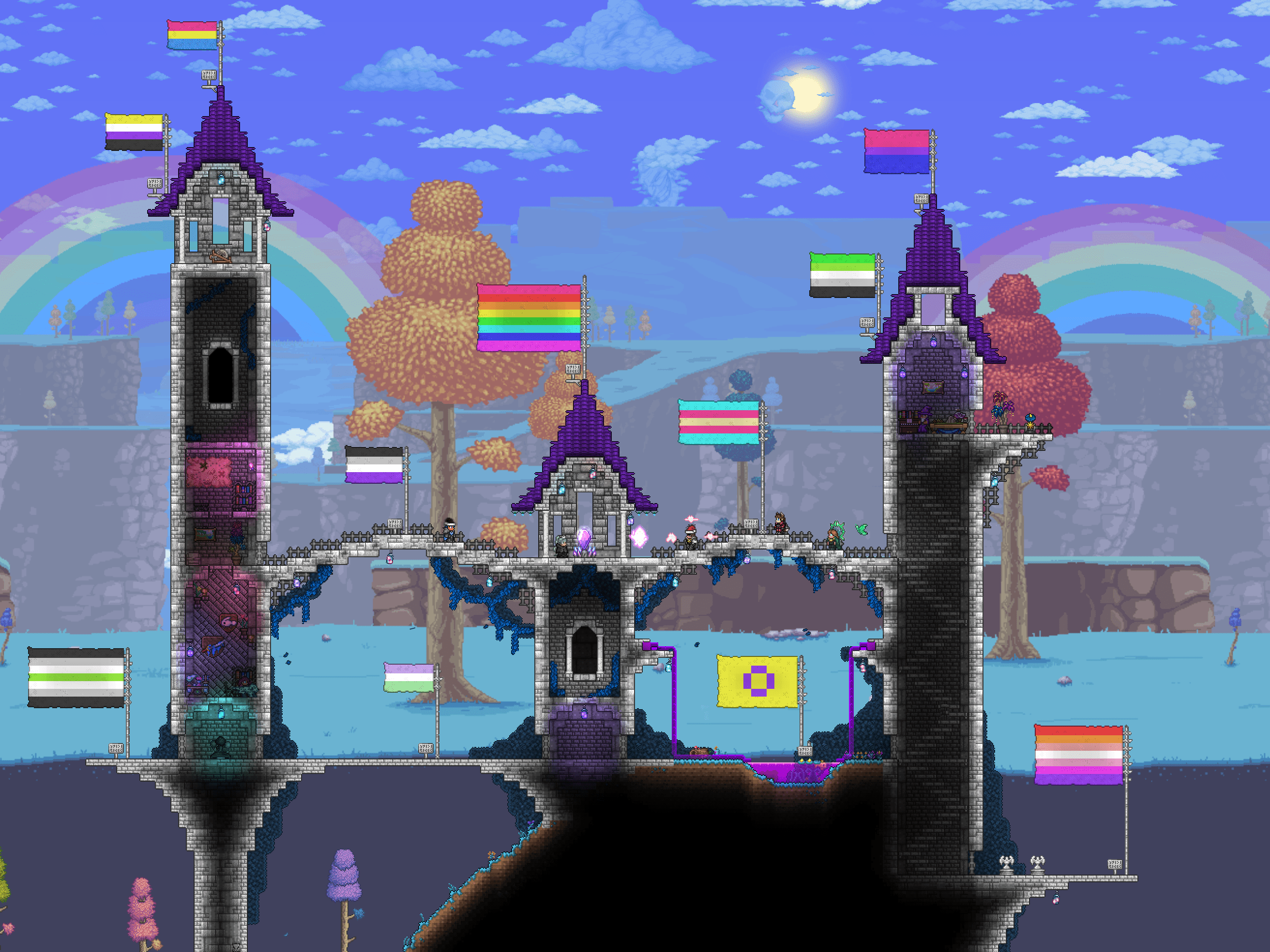 Here's our hallow biome pylon build ) r/Terraria