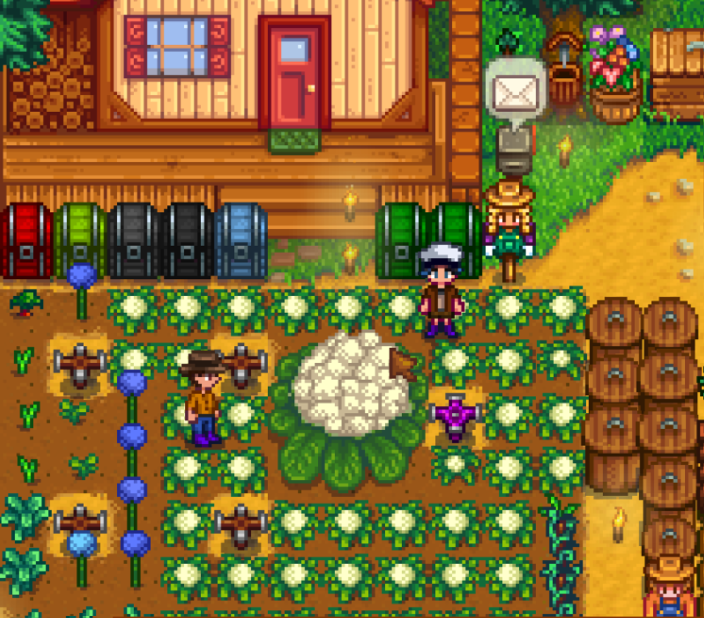 Our first giant cauliflower!!! We were so excited. Stardew literally