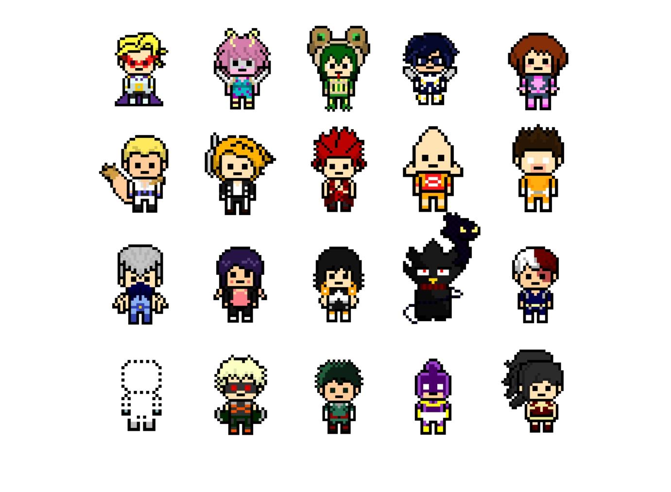 Class 1A as DR Pixel Sprites BokuNoHeroAcademia