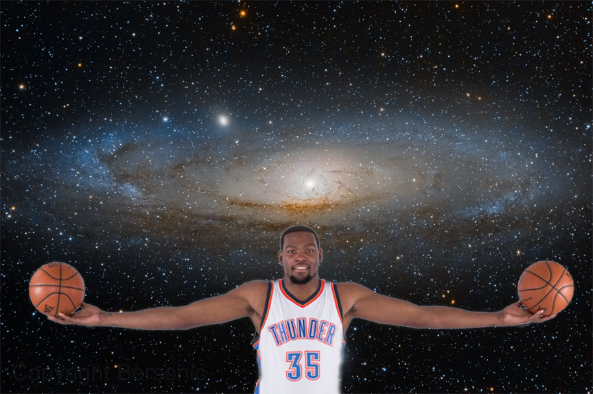 Kevin Durant's wingspan vs. our nearest galactic neighbor, the