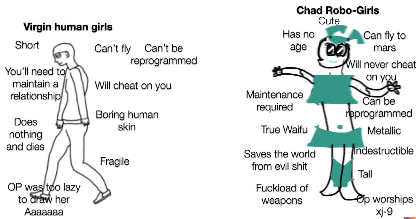 Robogirls>human girls virginvschad