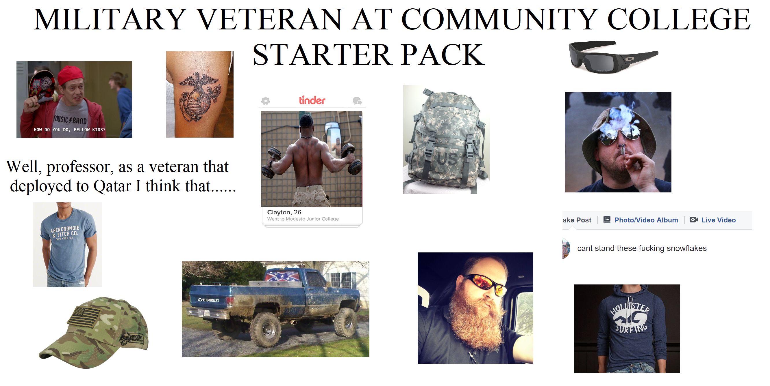 Military Veteran at Community College Starter Pack Military