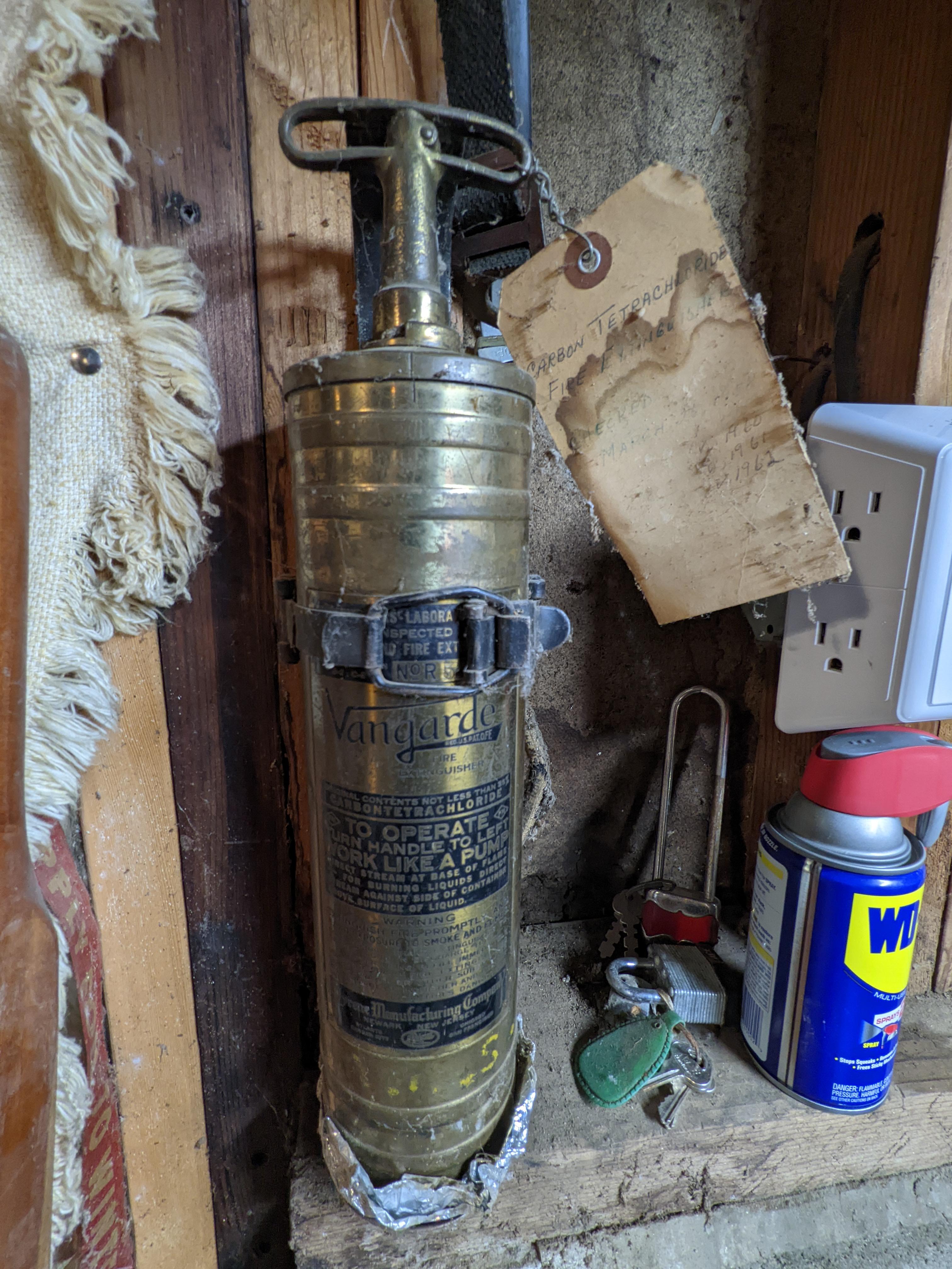 Old brass fire extinguisher that came with a house I bought. Should I