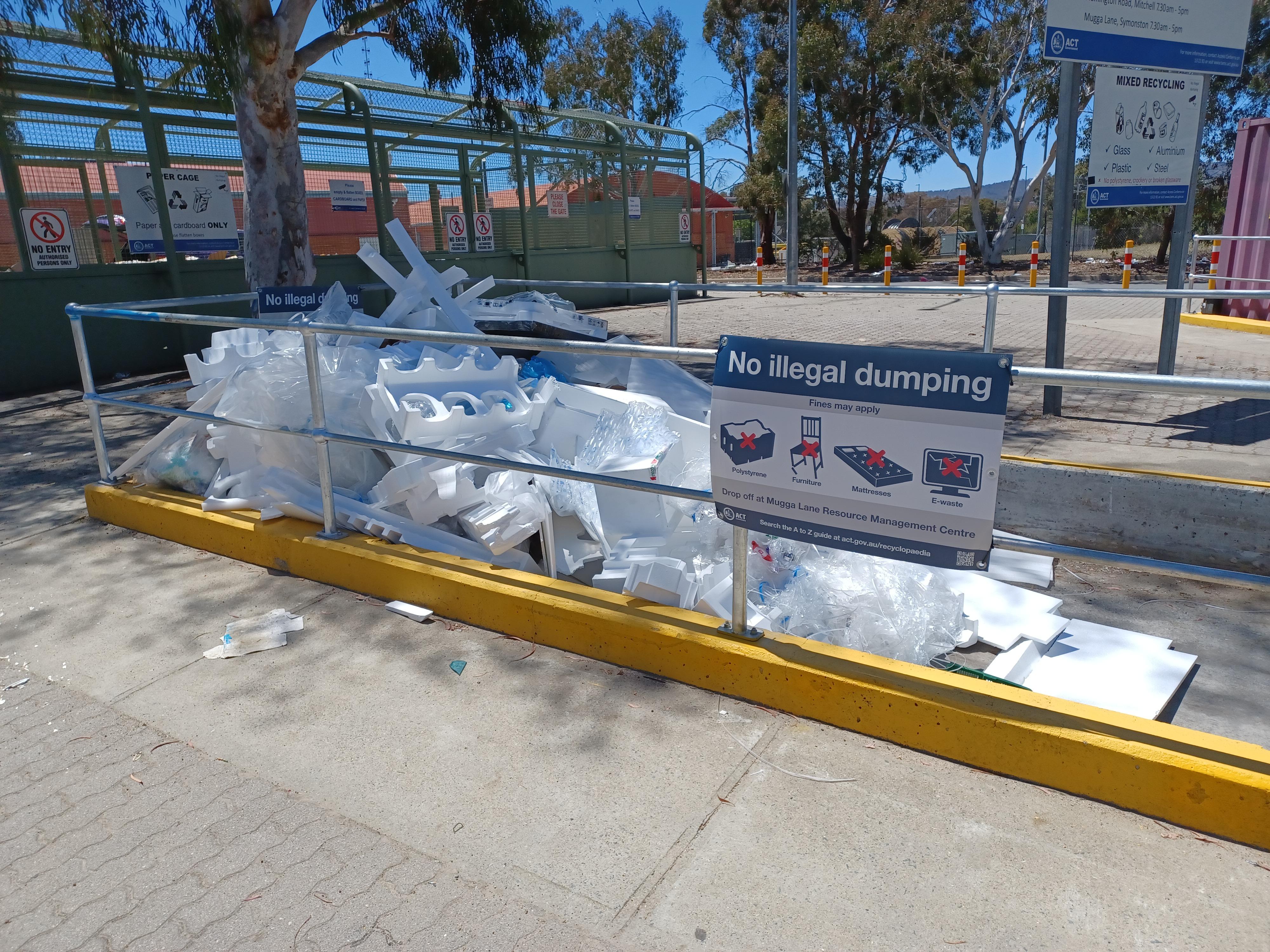 Tuggeranong Recycling Centre. No polystyrene allowed... r/canberra