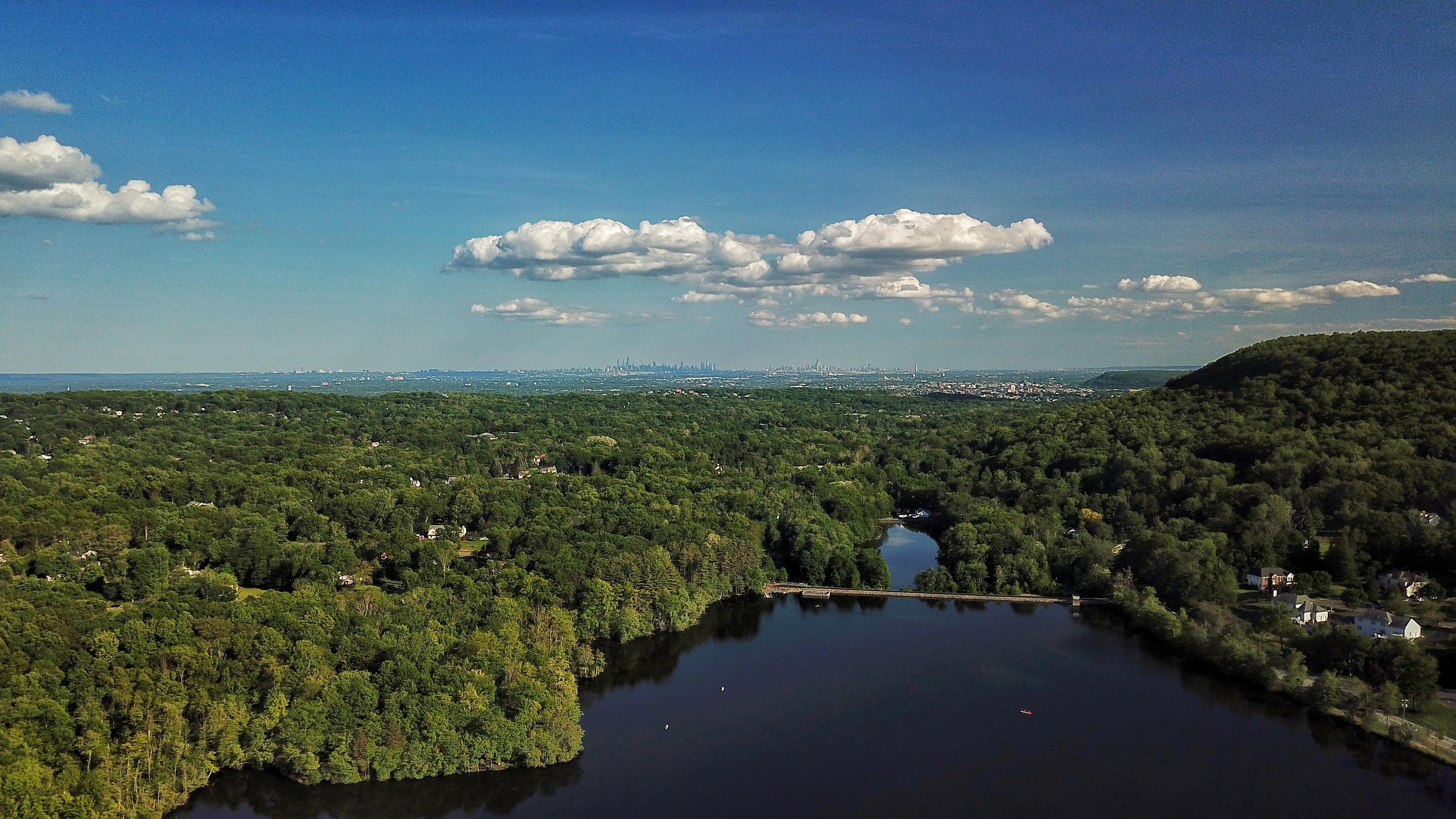 Franklin Lakes Nature Preserve with NYC looming in the background r