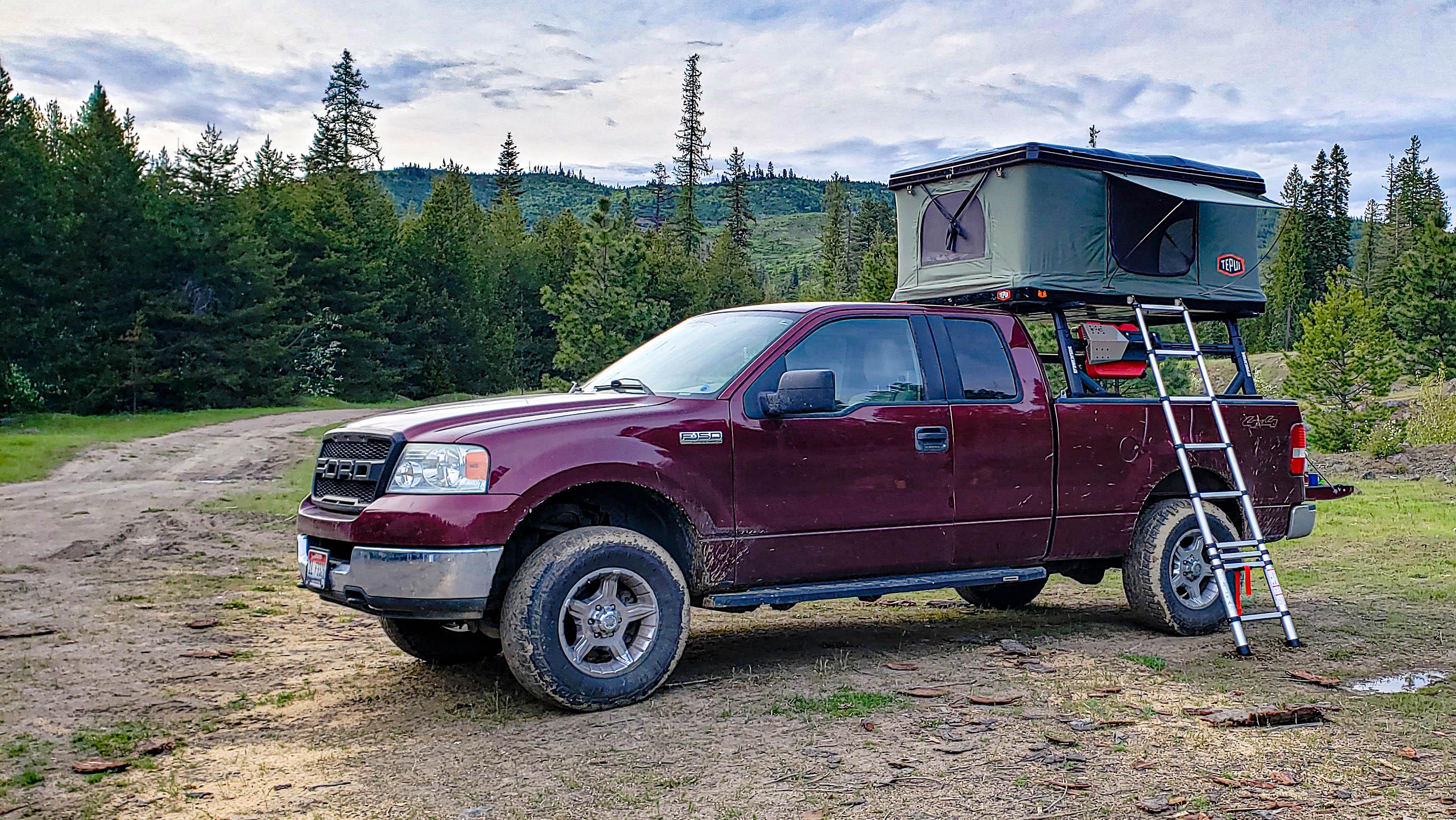 First camping trip with the rooftop tent! Here's to many more
