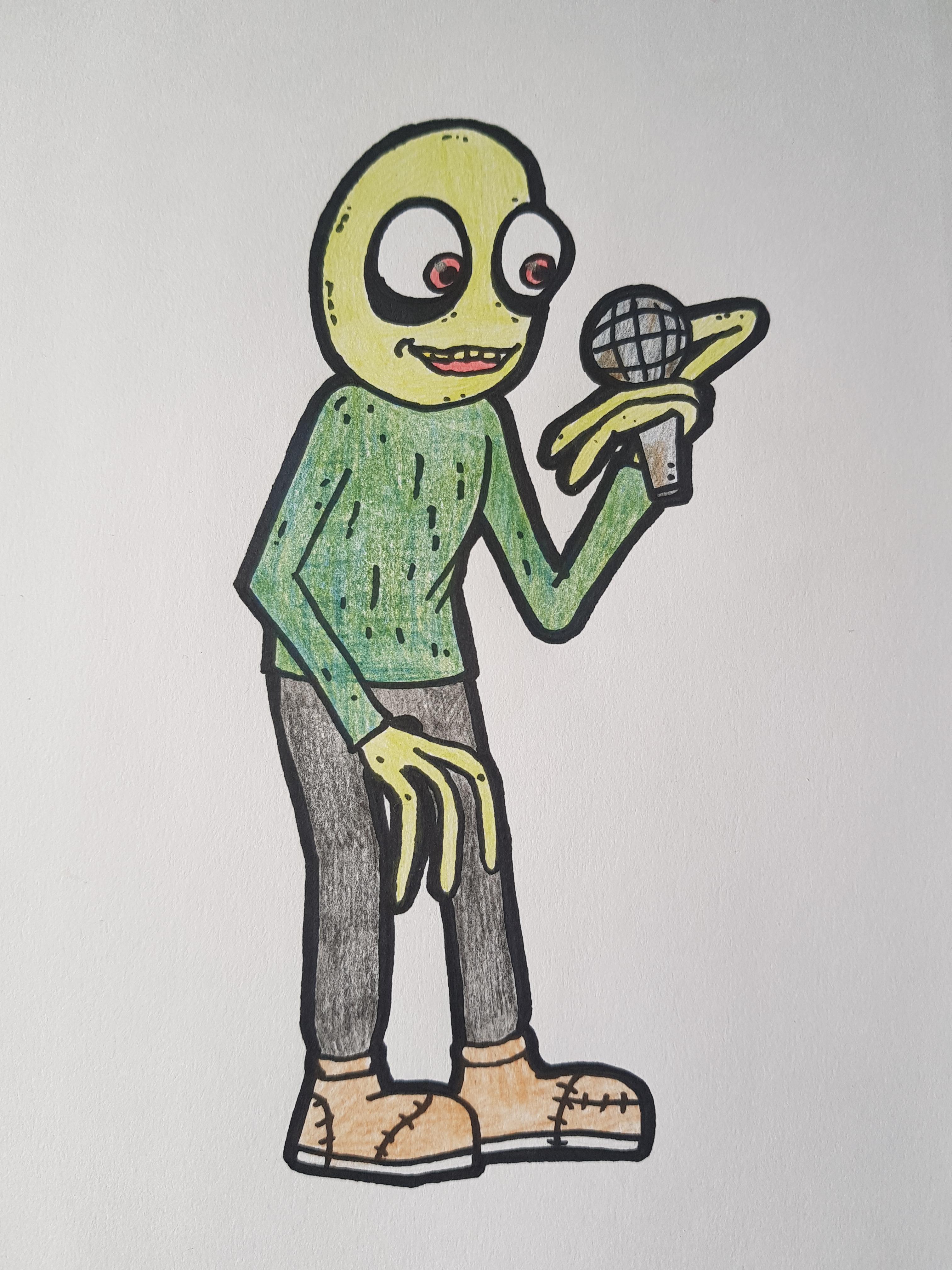 tried drawing salad fingers in the fnf style r/FridayNightFunkin