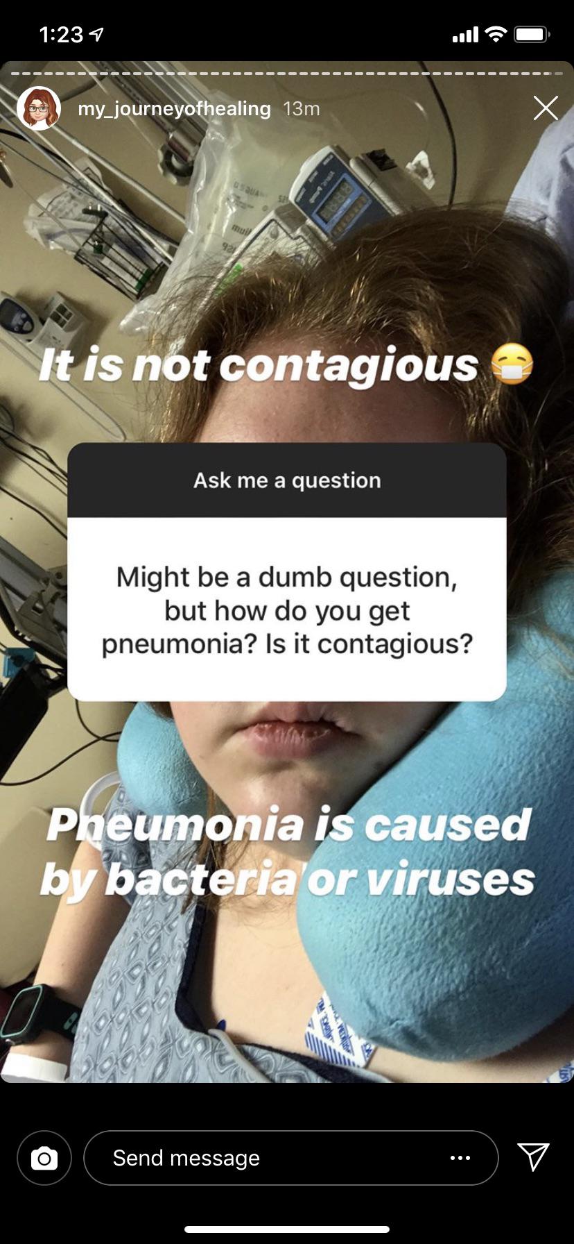 Pneumonia is not contagious. EXCUSE ME? illnessfakers