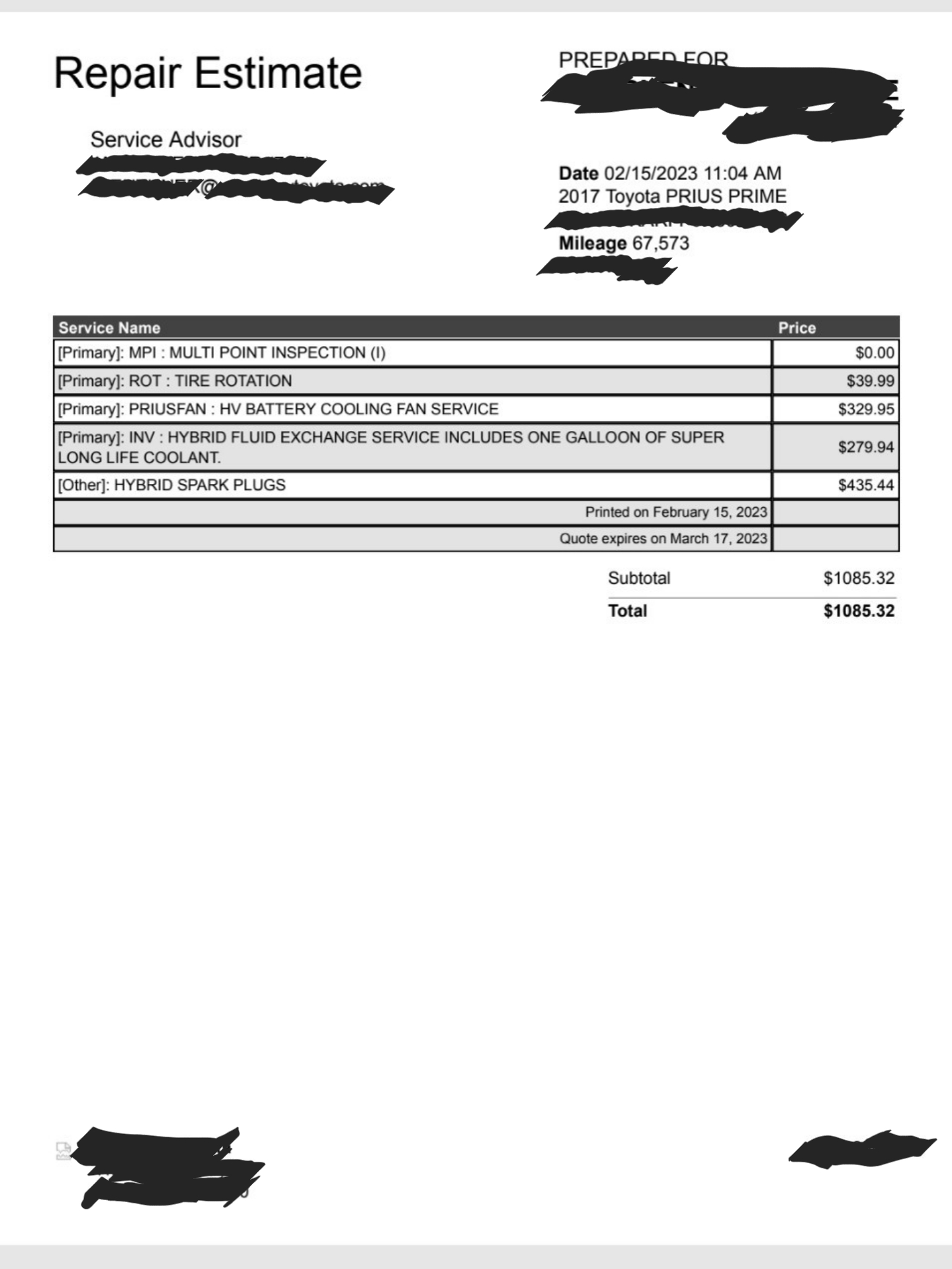 is the local Toyota repair shop ripping off my mother? r/MechanicAdvice